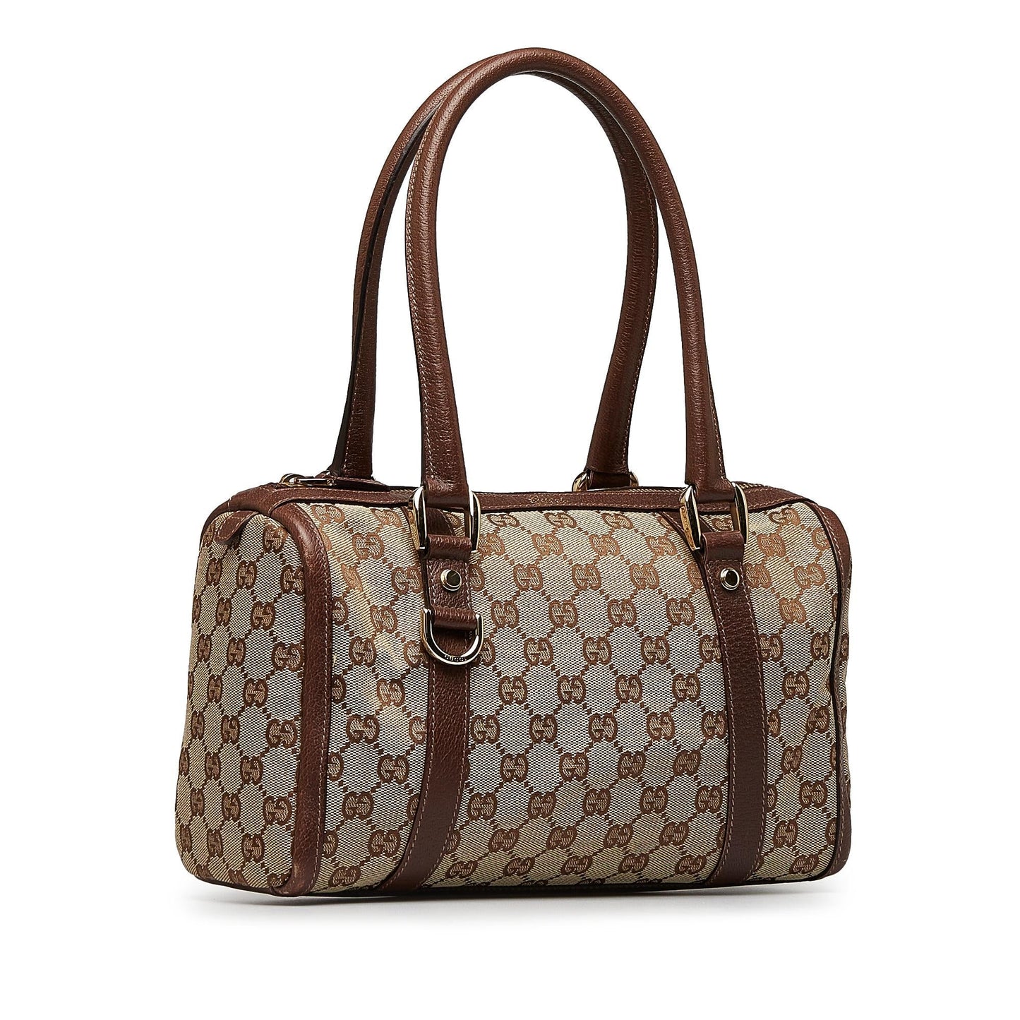 Gucci GG Abbey Boston SHG-oFnoI0 Canvas Calf Brown Satchel Bag