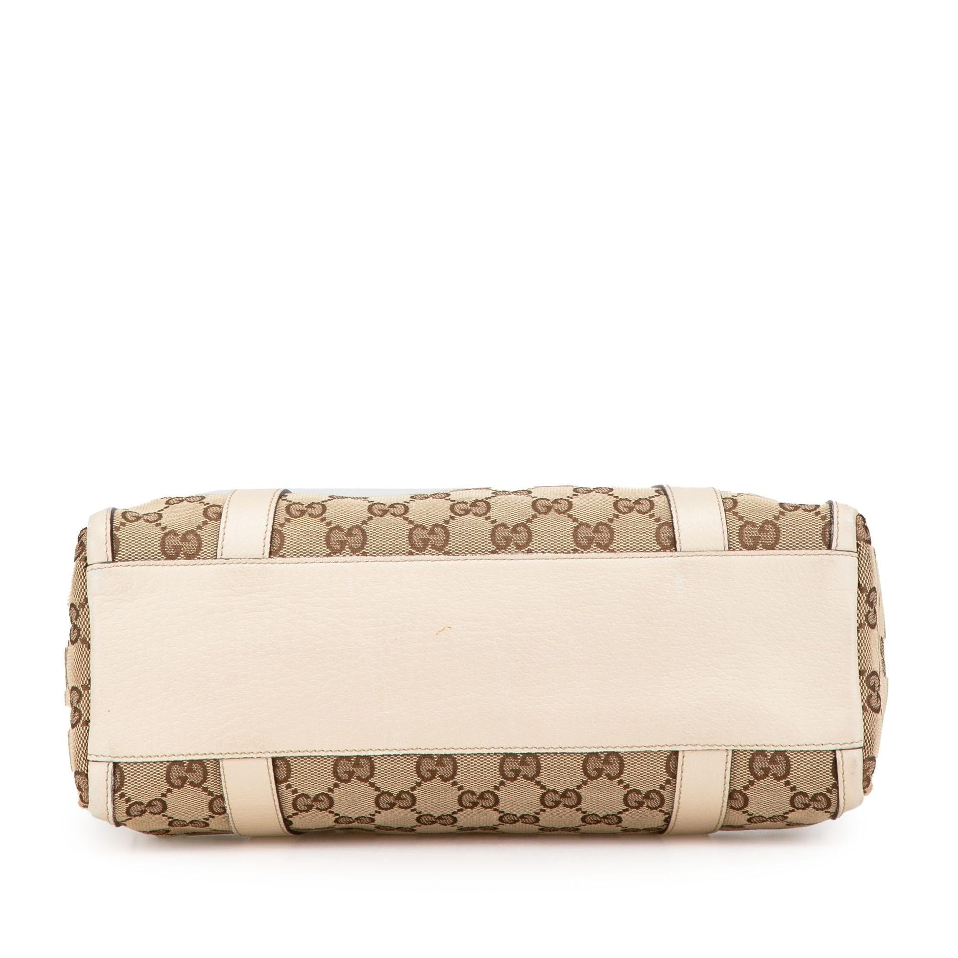 Gucci GG Abbey Boston SHG-ciUJOT Canvas Calf Brown Satchel Bag
