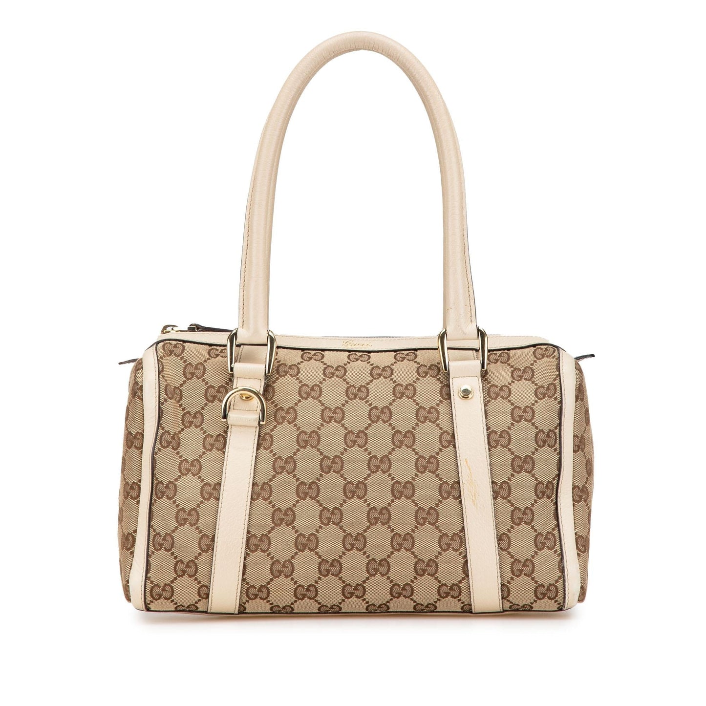 Gucci GG Abbey Boston SHG-ciUJOT Canvas Calf Brown Satchel Bag