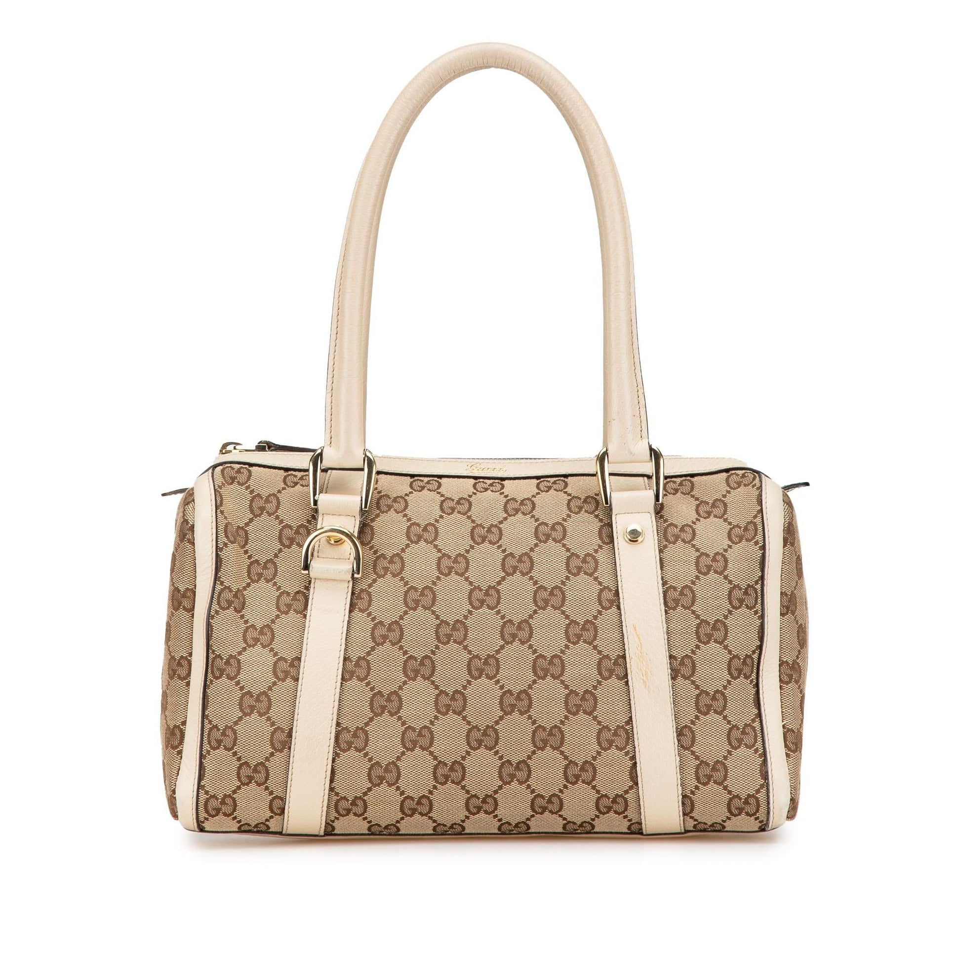 Gucci GG Abbey Boston SHG-ciUJOT Canvas Calf Brown Satchel Bag