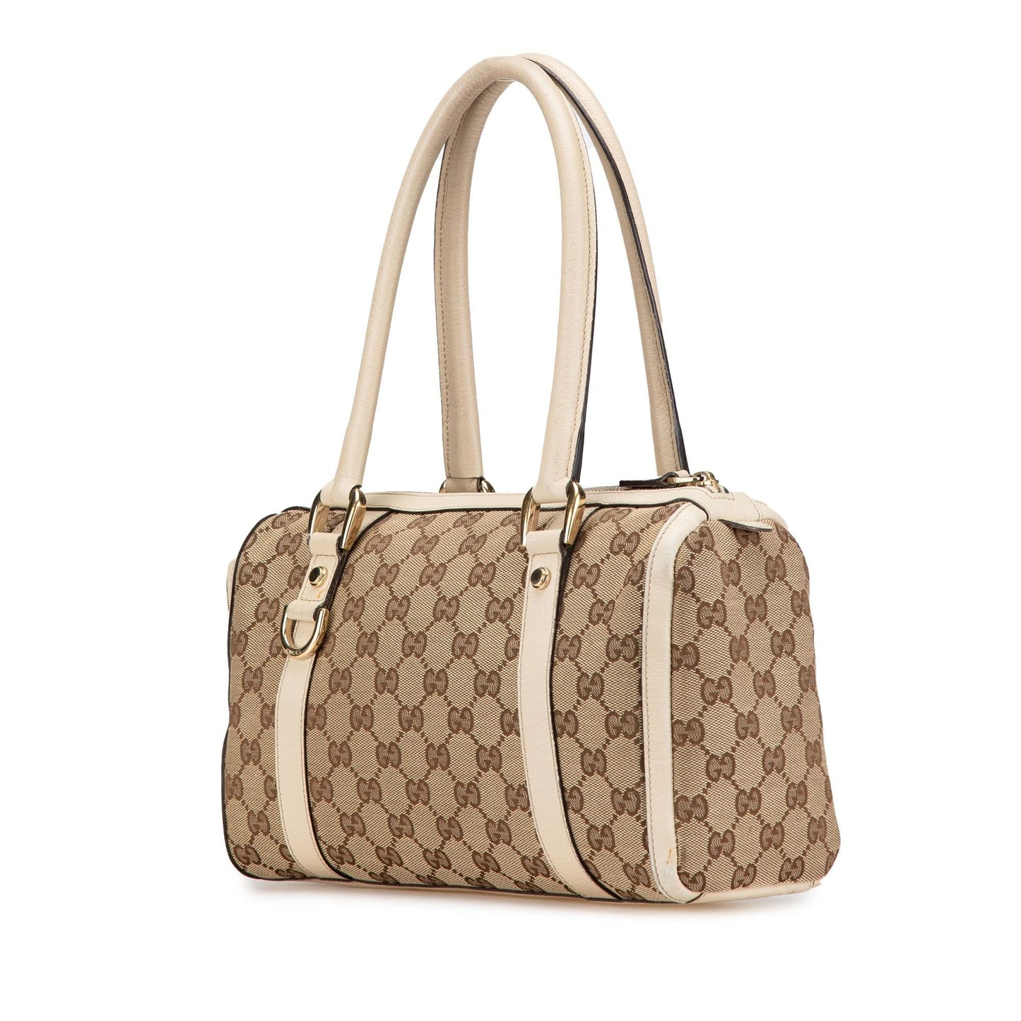 Gucci GG Abbey Boston SHG-ciUJOT Canvas Calf Brown Satchel Bag