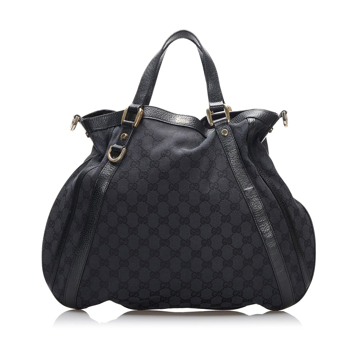 Gucci GG Abbey Convertible SHG-tghdzq Canvas Calf Black Satchel Bag