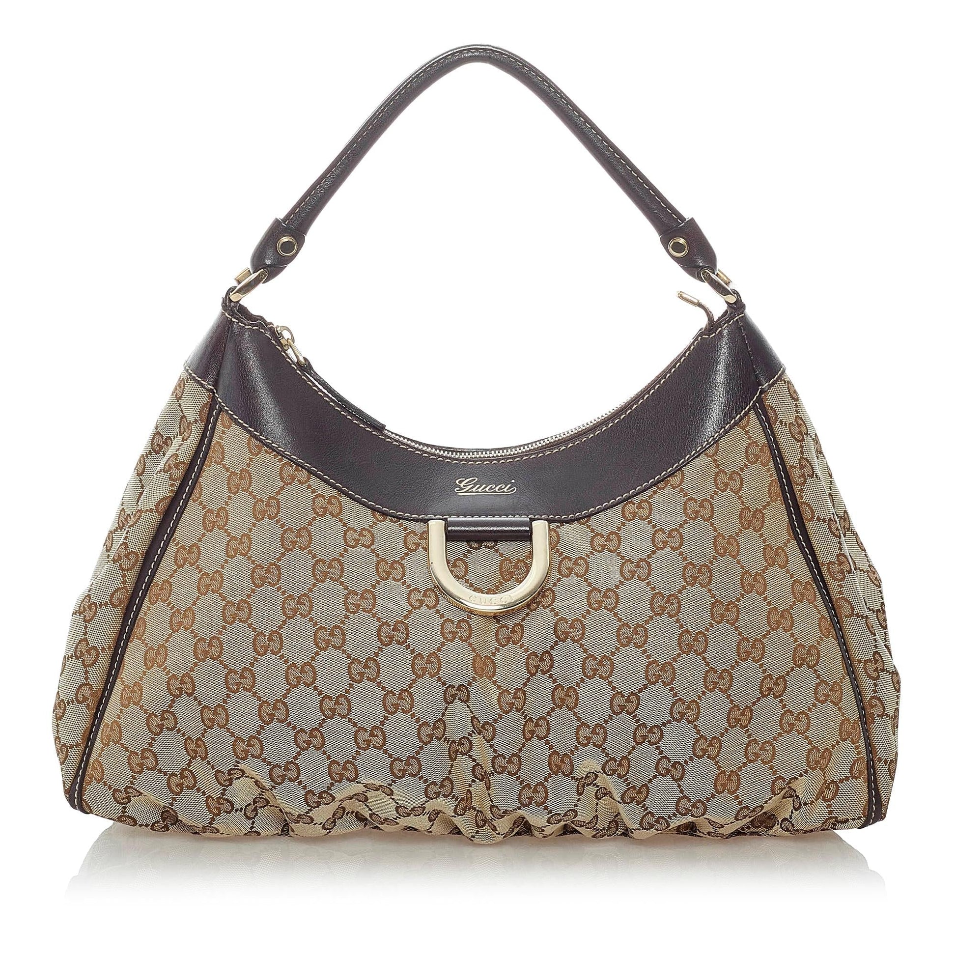 Gucci GG Canvas Abbey D-Ring Shoulder Bag (SHG-31464)