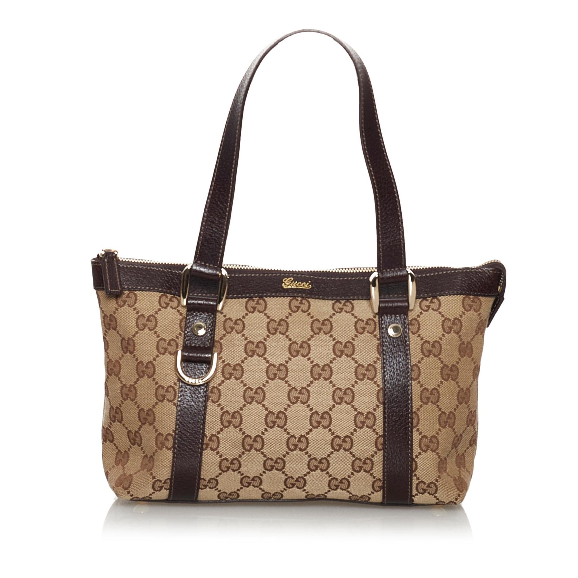 Gucci GG Abbey SHG Canvas Brown Satchel Bag