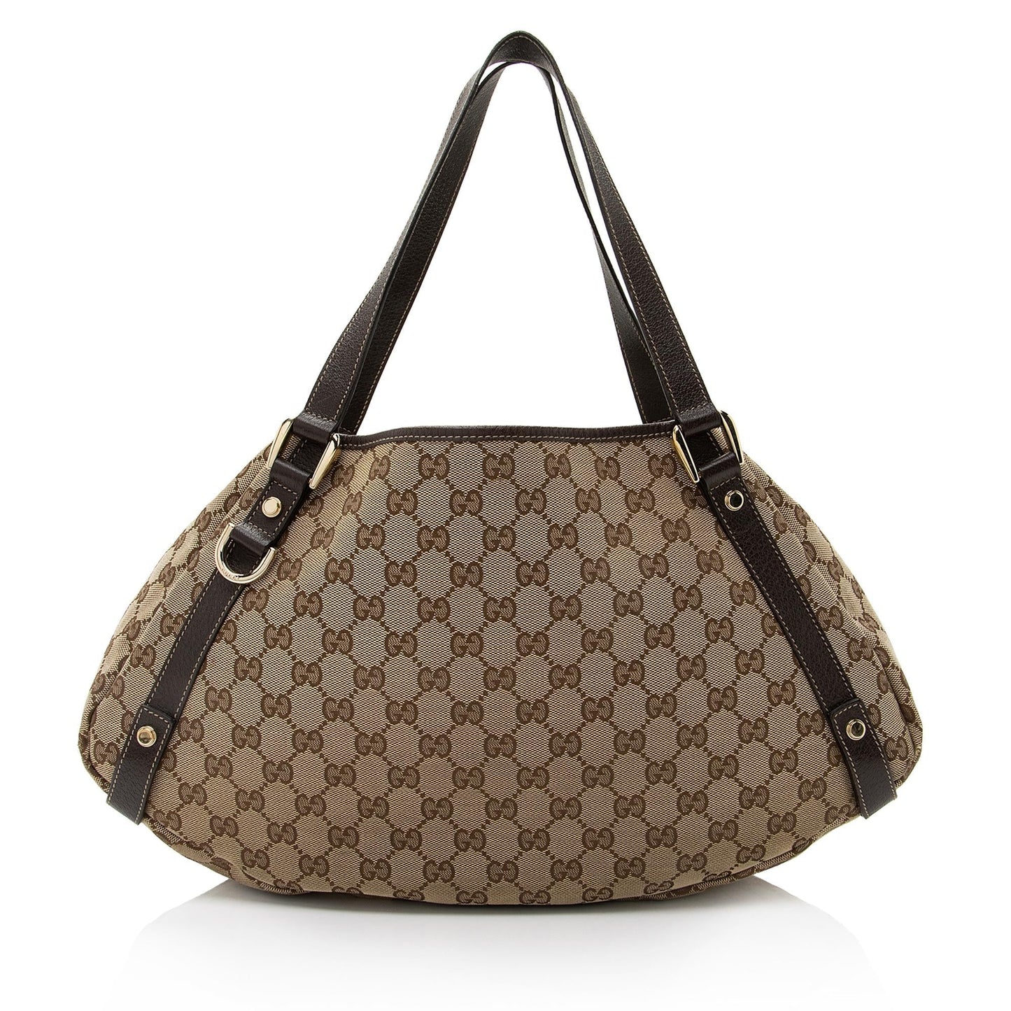 Gucci GG Abbey SHF-FVPq0K Leather Canvas Brown Medium Shoulder Bag