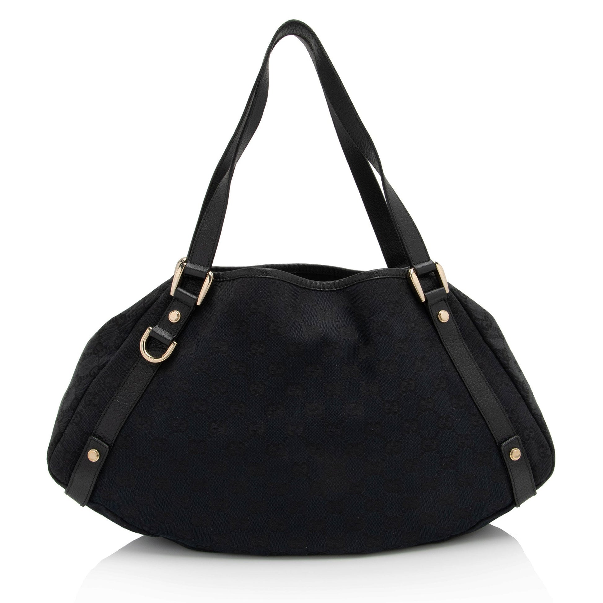 Gucci GG Abbey SHF-ZLaHNZ Leather Canvas Black Medium Shoulder Bag