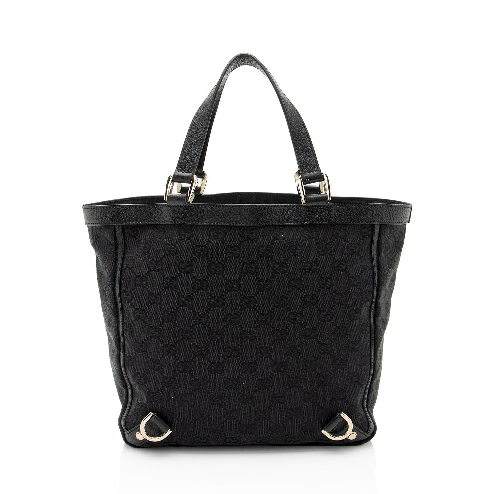 Gucci GG Abbey SHF-s1iOWS Leather Canvas Black Mini Tote Bag