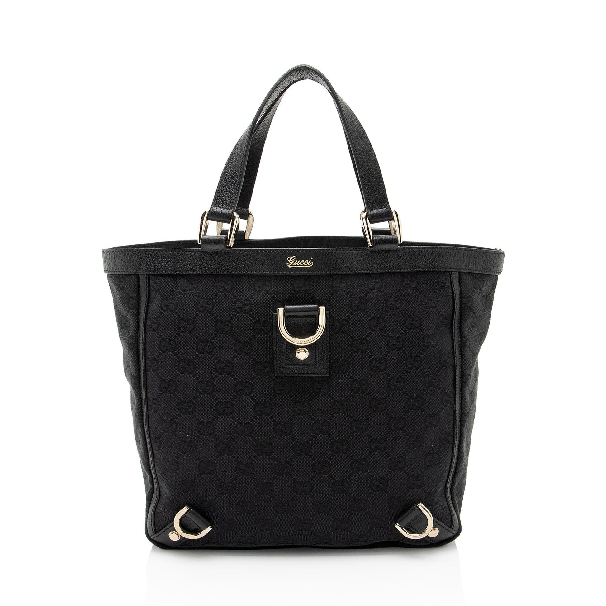 Gucci GG Abbey SHF-s1iOWS Leather Canvas Black Mini Tote Bag