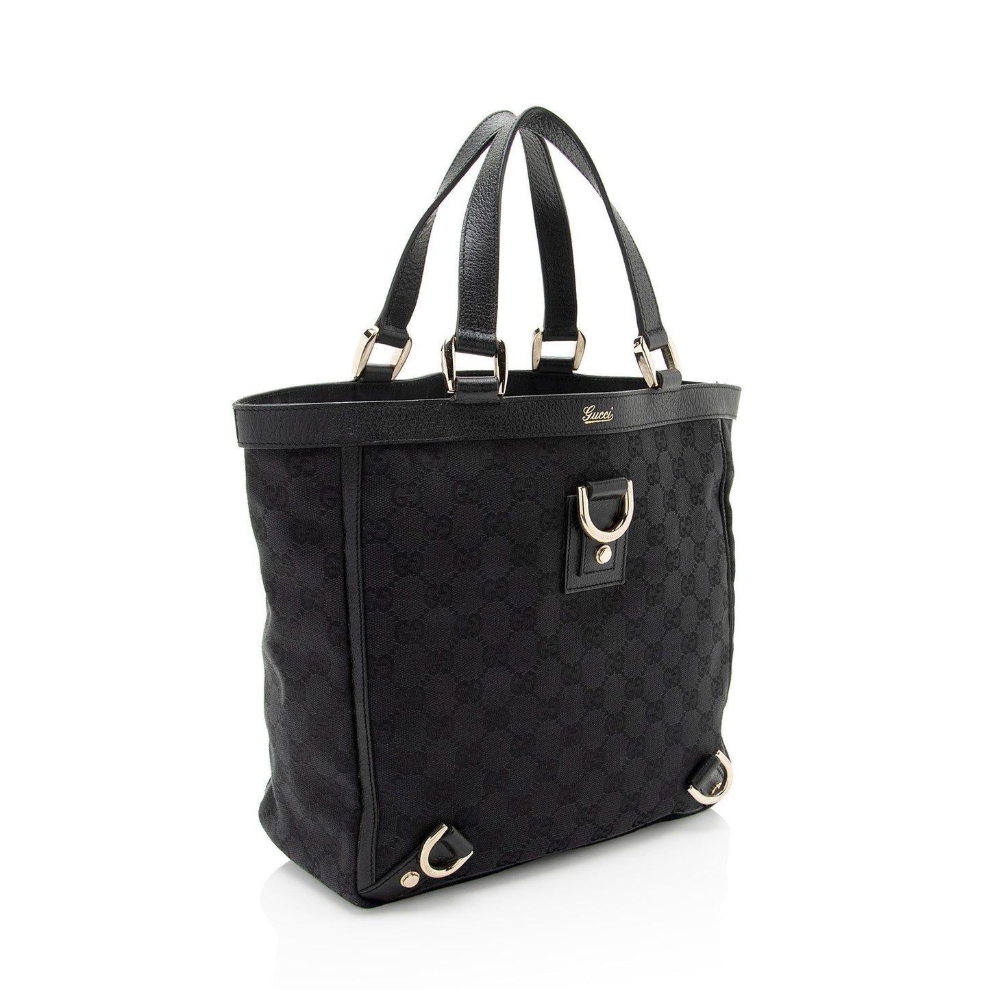 Gucci GG Abbey SHF-s1iOWS Leather Canvas Black Mini Tote Bag