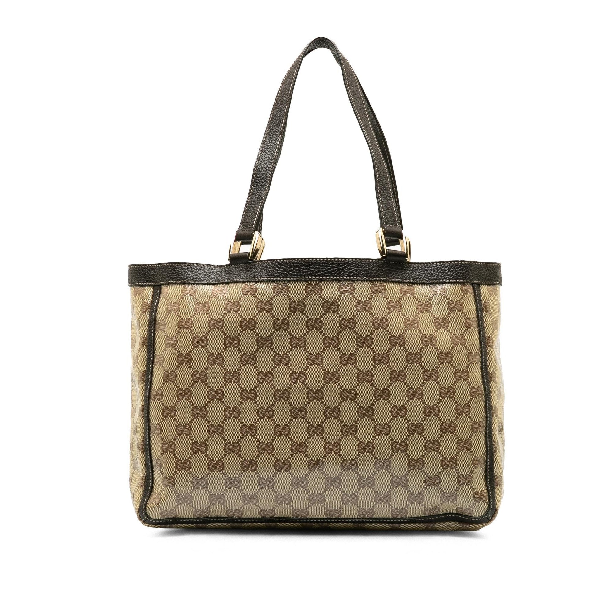 Gucci GG Abbey Pocket SHG-ZCIkk9 Canvas Calf Brown Tote Bag