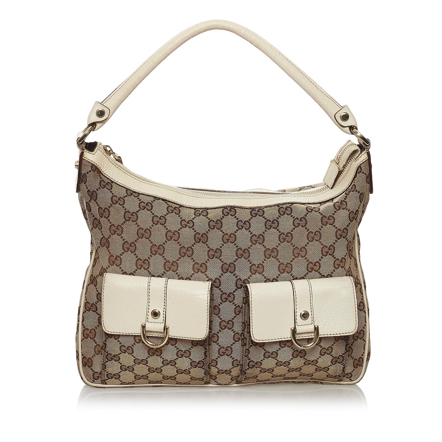 Gucci GG Abbey SHG Canvas White Brown Shoulder Bag 3