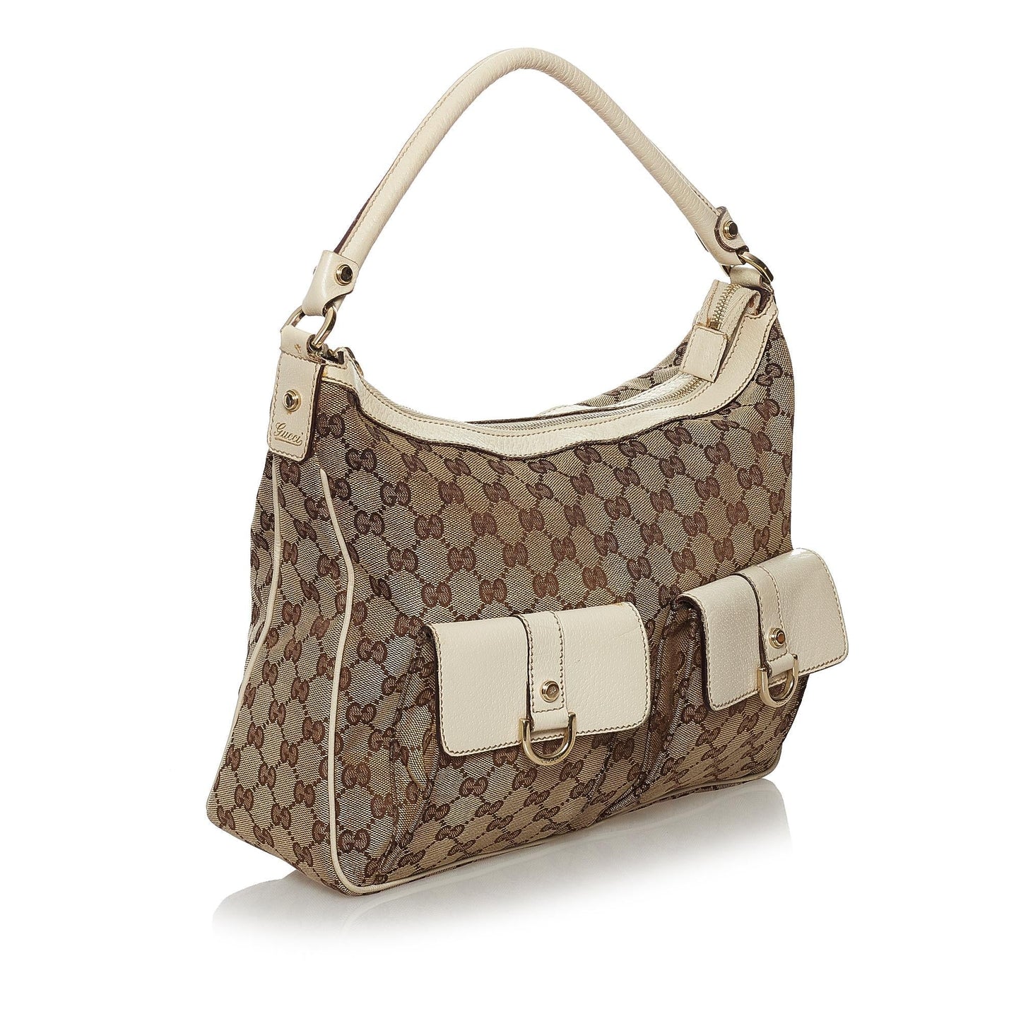 Gucci GG Abbey SHG Canvas White Brown Shoulder Bag 3