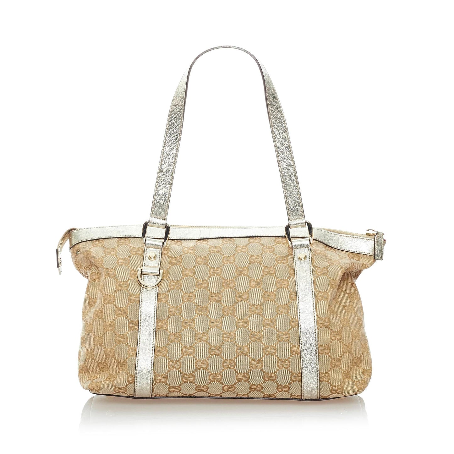 Gucci GG Abbey SHG Canvas Calf Brown Silver Shoulder Bag