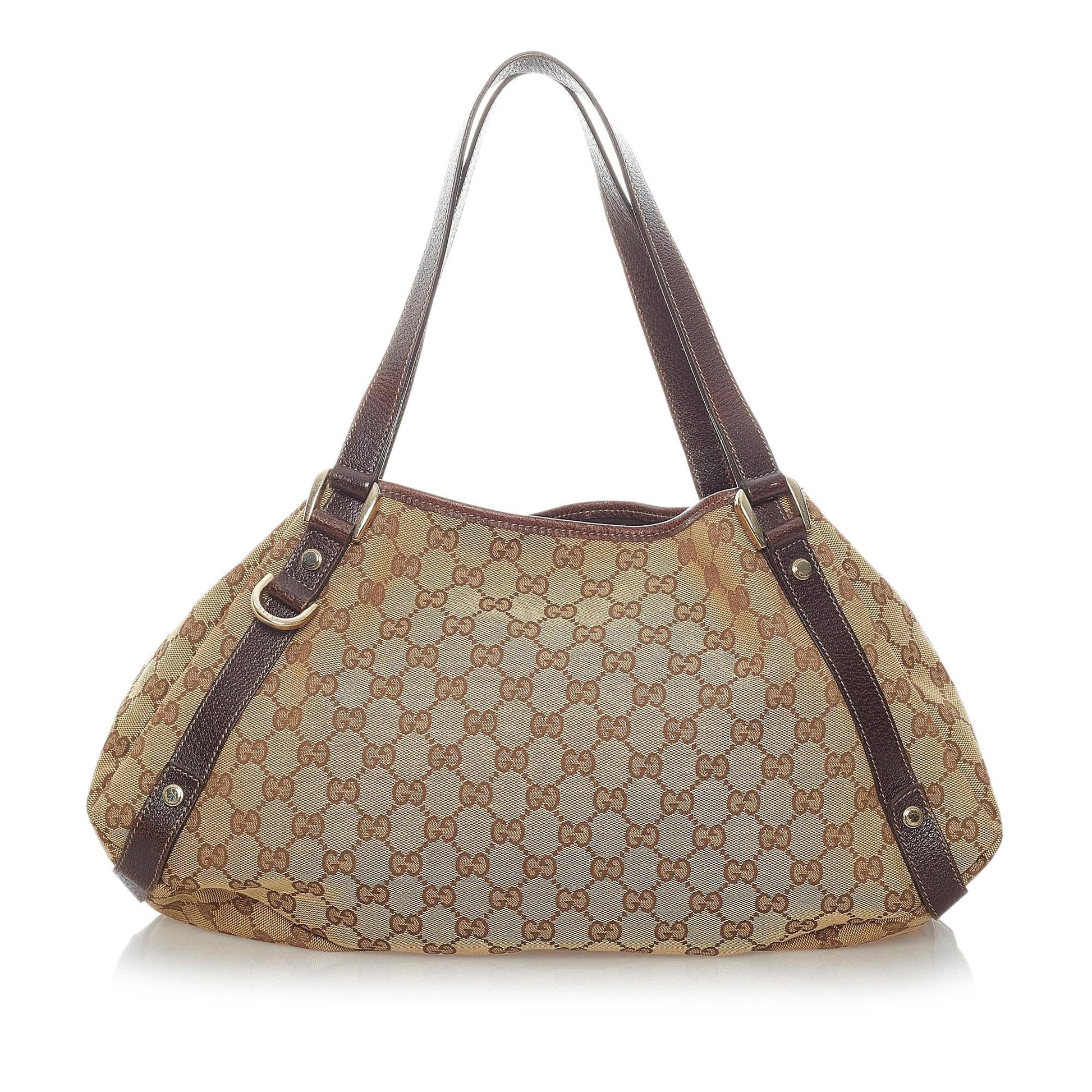 Gucci GG Abbey SHG Canvas Calf Brown Shoulder Bag