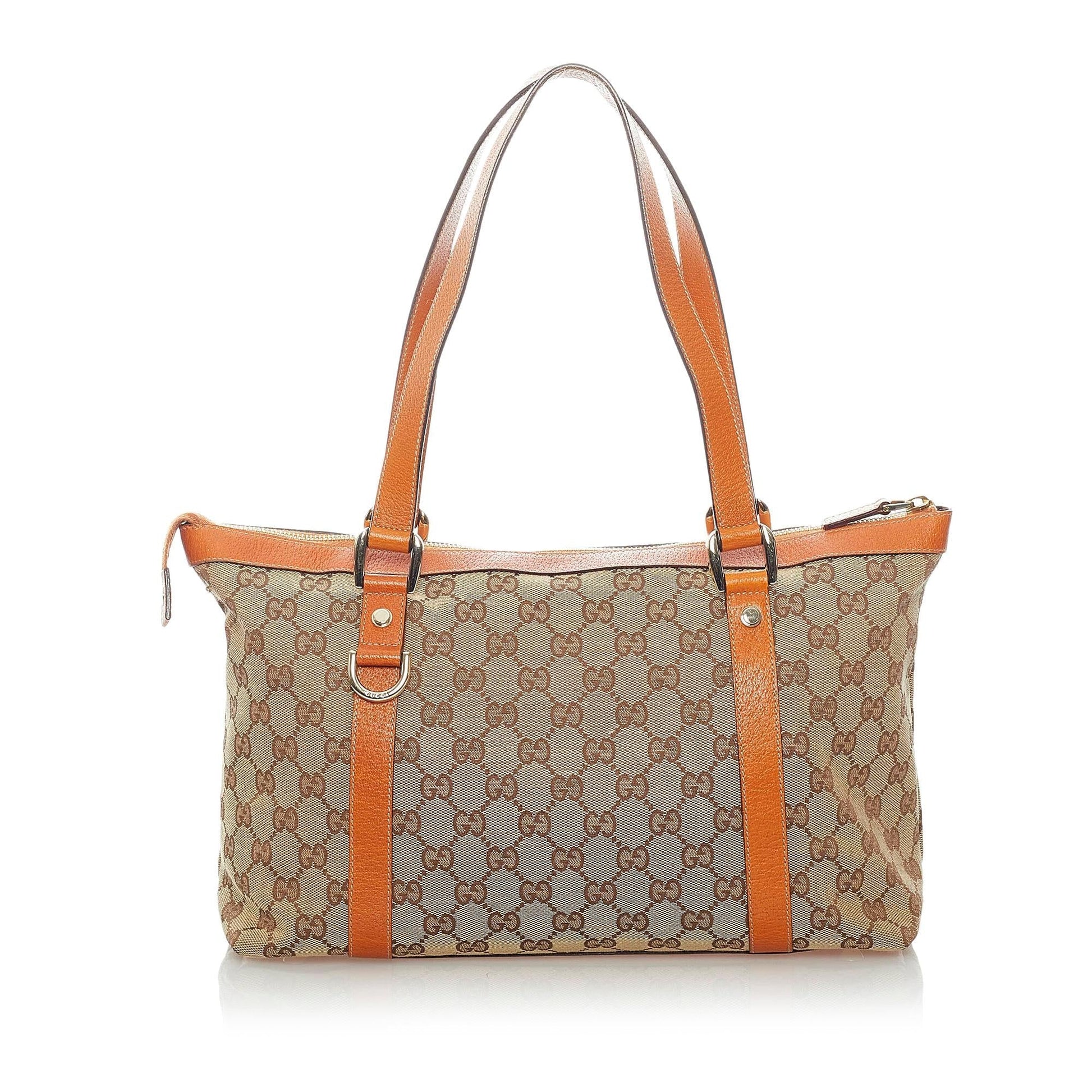 Gucci GG Abbey SHG Canvas Calf Brown Orange Shoulder Bag