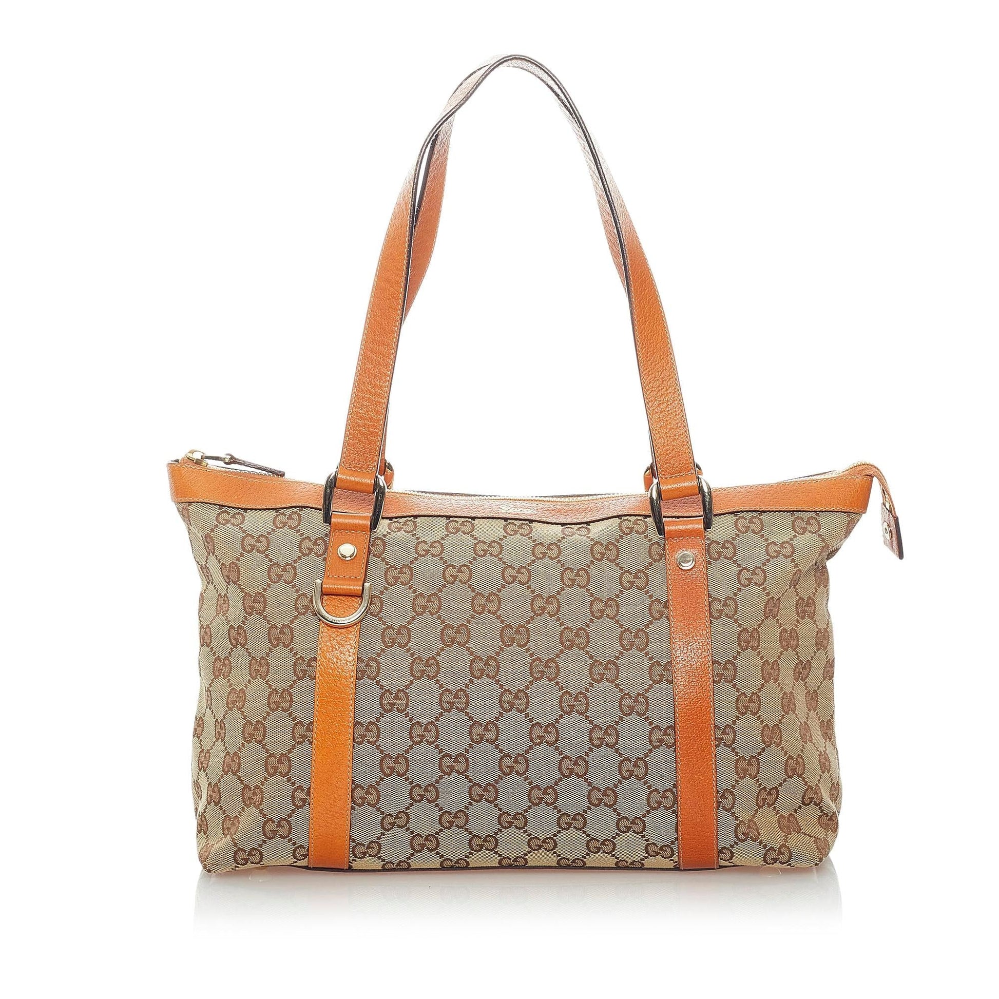 Gucci GG Abbey SHG Canvas Calf Brown Orange Shoulder Bag