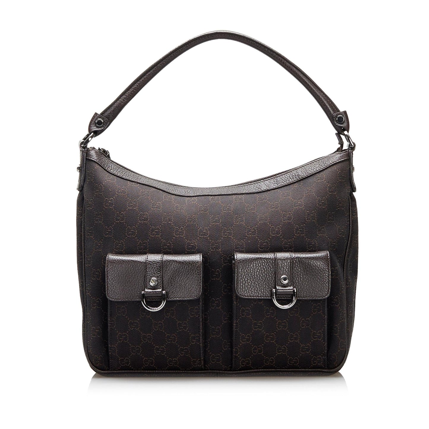 Gucci GG Abbey SHG-KQKkLI Canvas Calf Brown Shoulder Bag