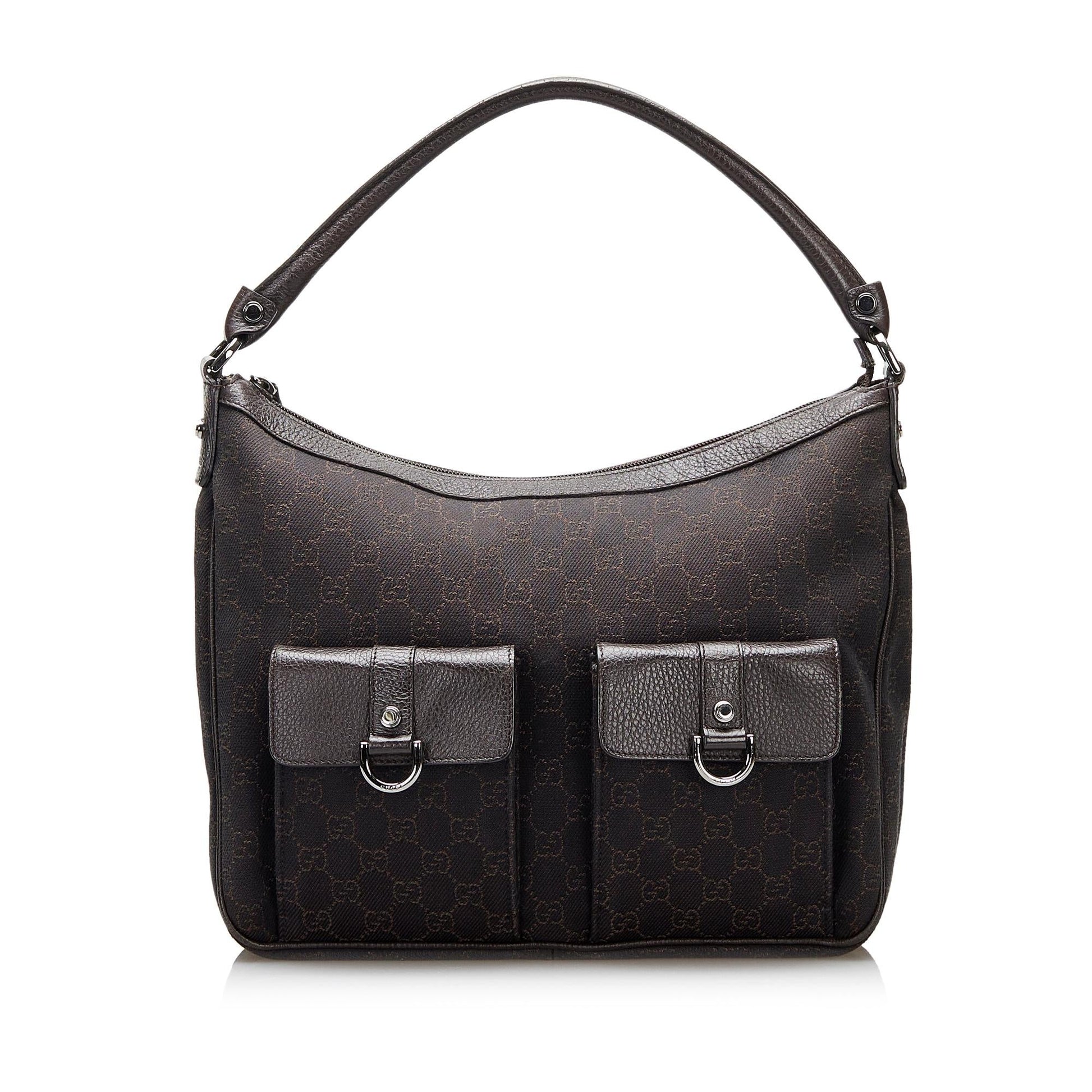 Gucci GG Abbey SHG-KQKkLI Canvas Calf Brown Shoulder Bag