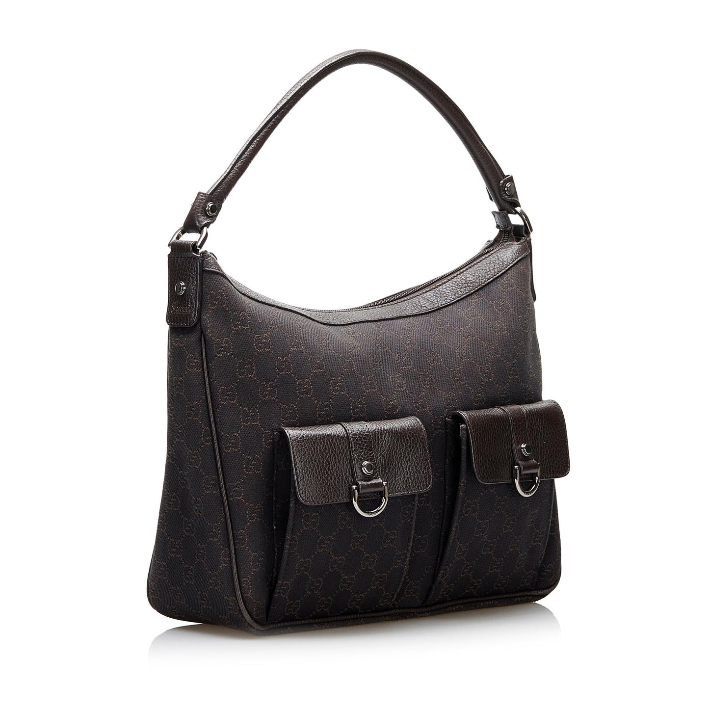 Gucci GG Abbey SHG-KQKkLI Canvas Calf Brown Shoulder Bag