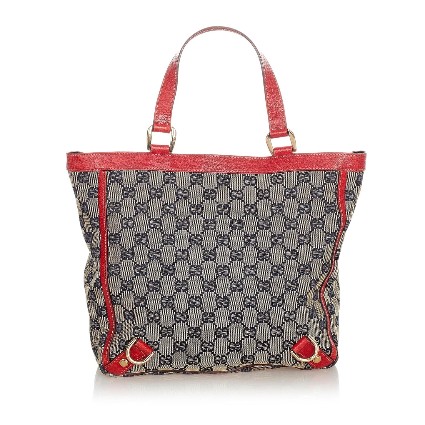 Gucci GG Abbey SHG Canvas Red Grey Tote Bag