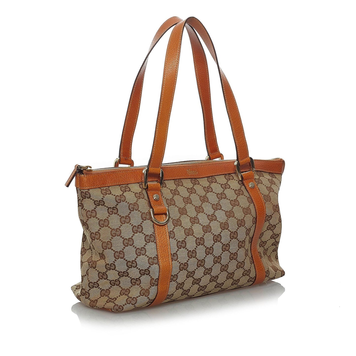 Gucci GG Abbey SHG Canvas Calf Brown Tote Bag