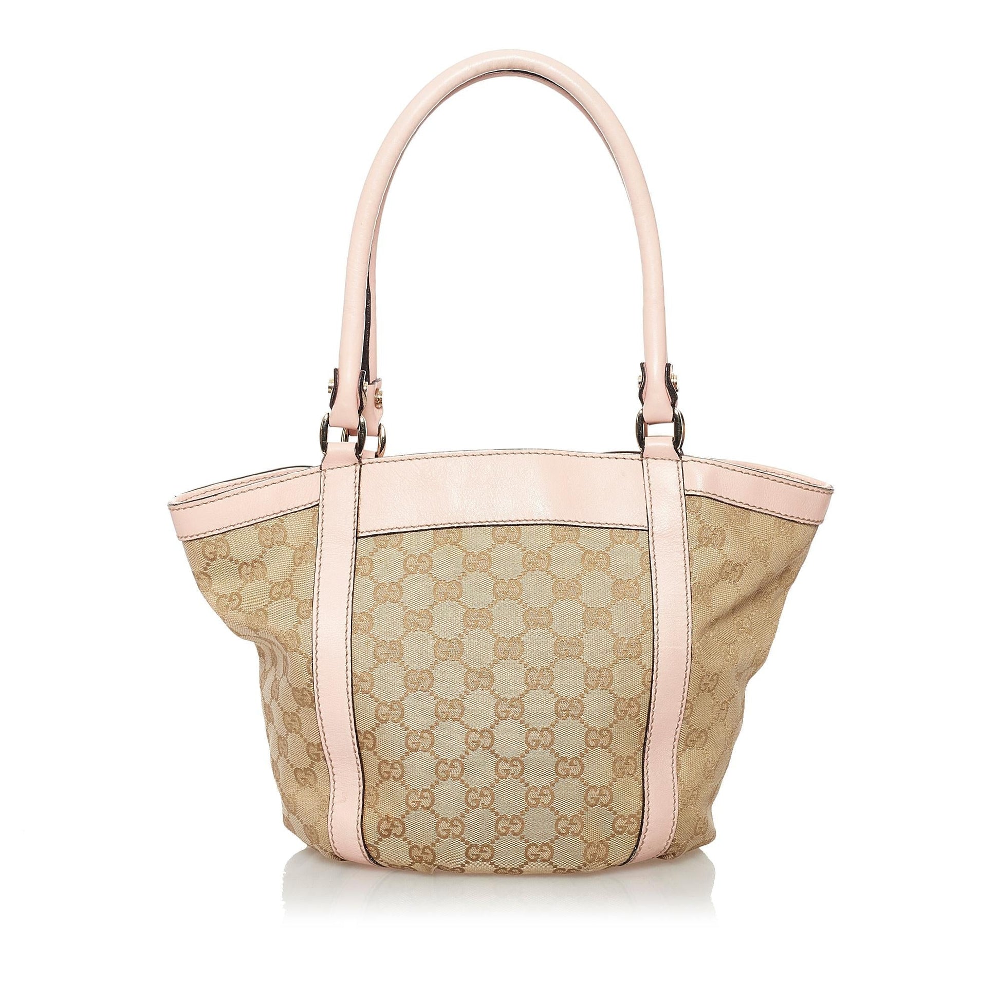 Gucci GG Abbey SHG-noPqrr Canvas Brown Pink Tote Bag