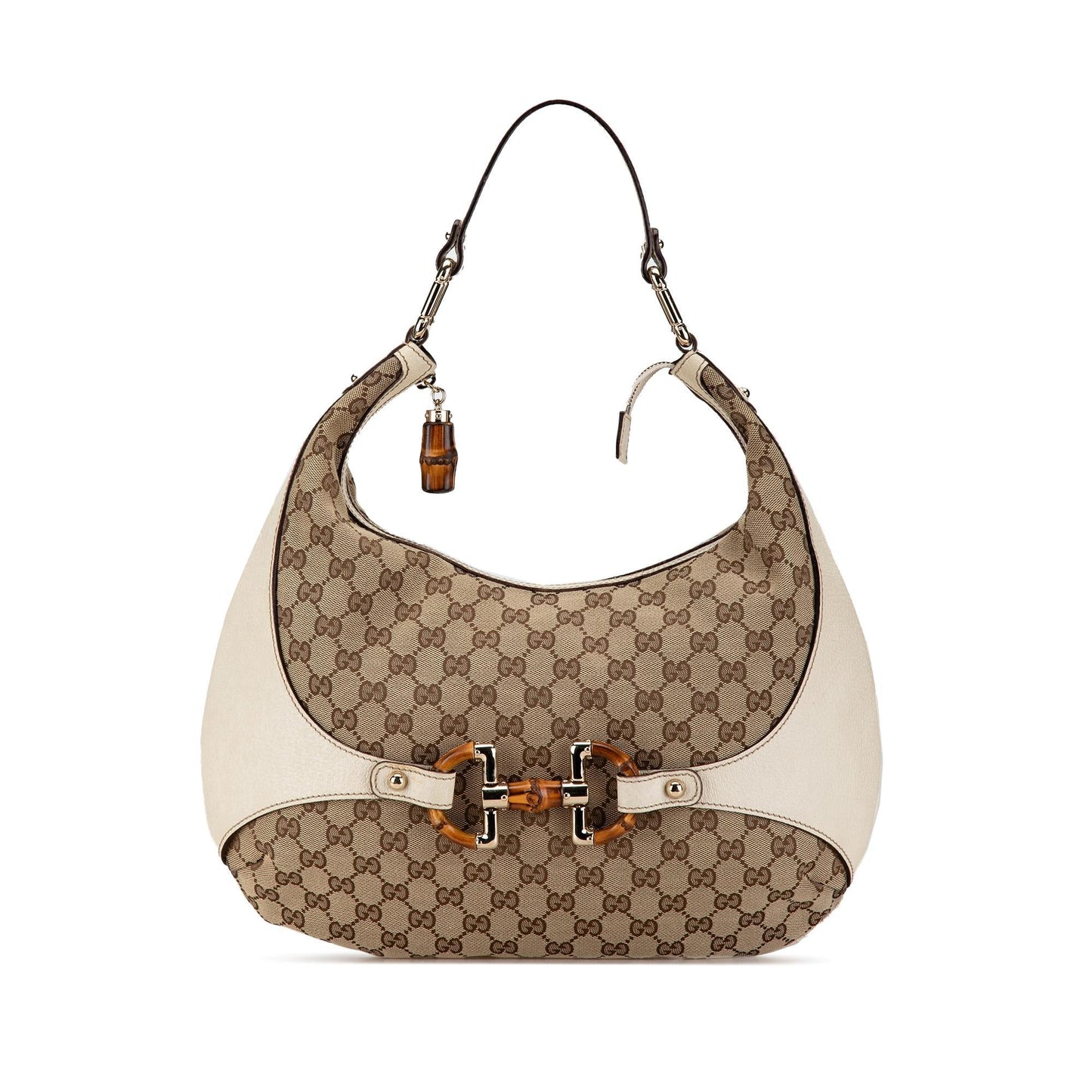 Gucci GG Amalfi SHG-iL3gG4 Canvas Calf White Brown Shoulder Bag