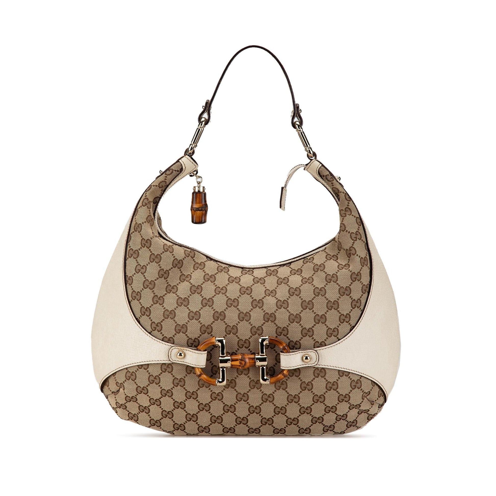 Gucci GG Amalfi SHG-iL3gG4 Canvas Calf White Brown Shoulder Bag