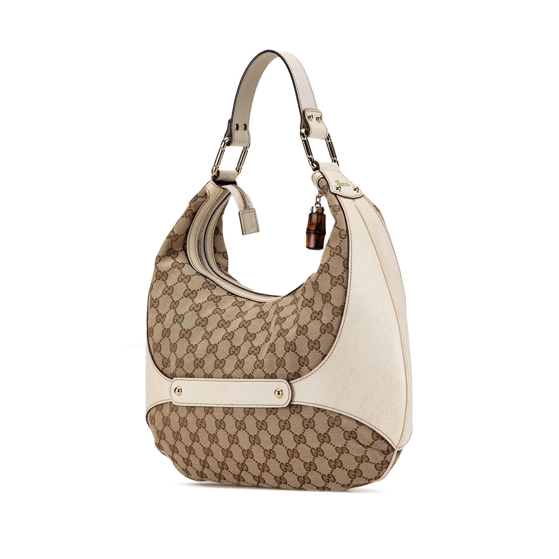 Gucci GG Amalfi SHG-iL3gG4 Canvas Calf White Brown Shoulder Bag