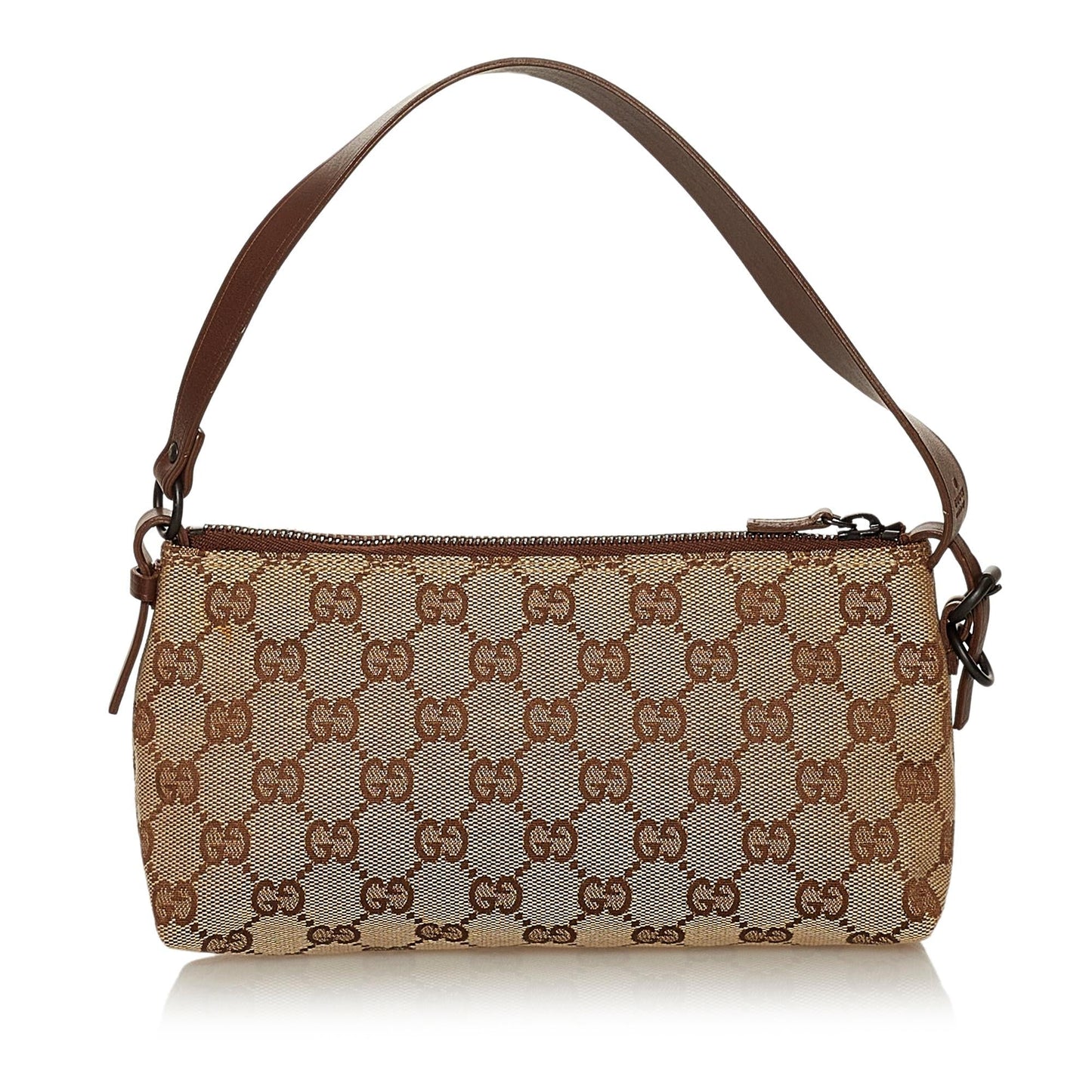 Gucci GG Baguette SHG Canvas Brown Handbag 3