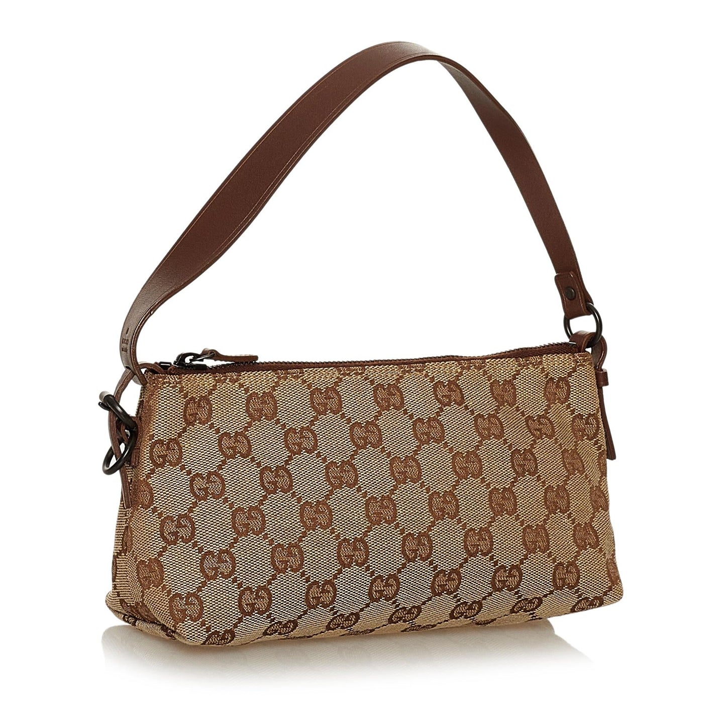 Gucci GG Baguette SHG Canvas Brown Handbag 3