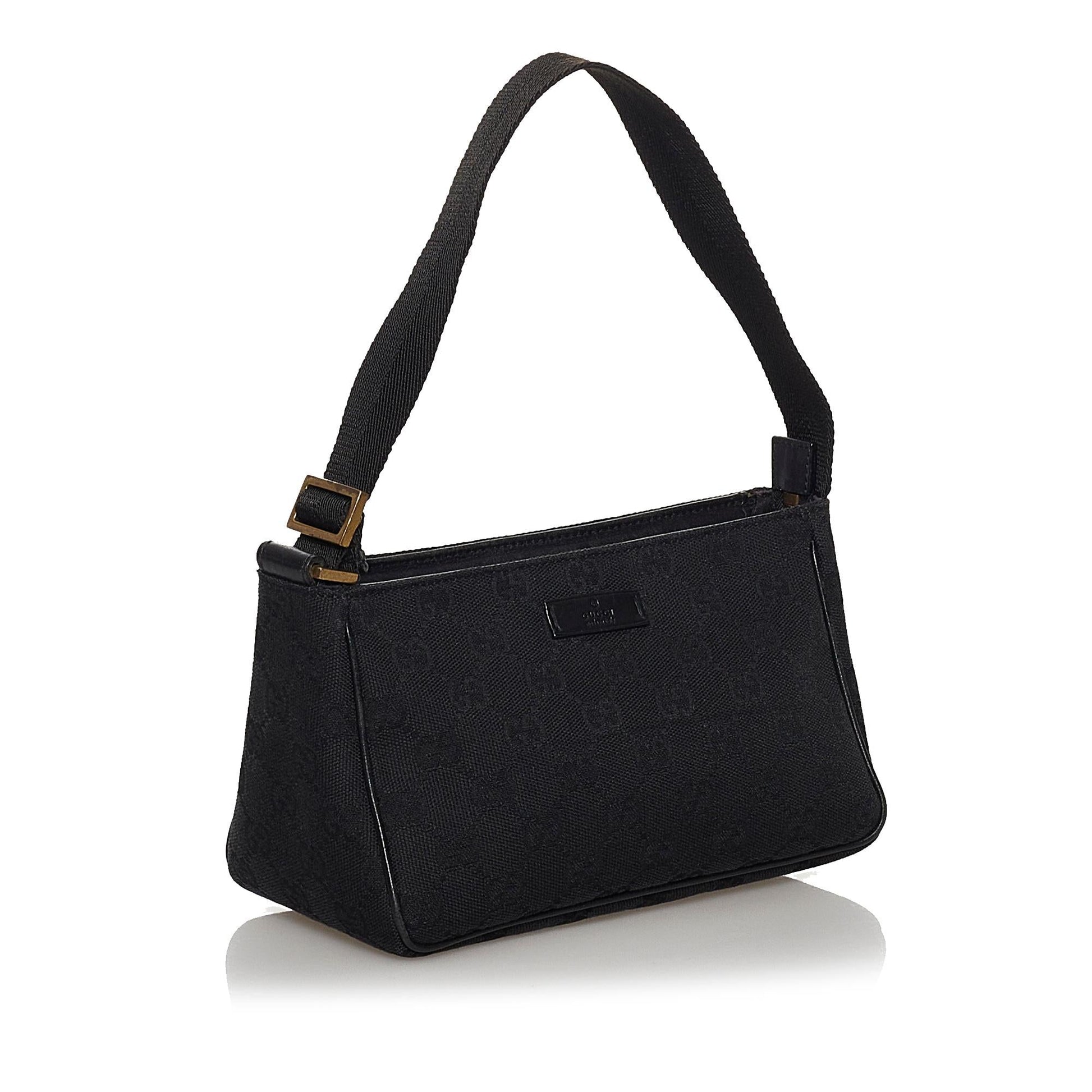 Gucci GG Baguette SHG Canvas Brown Handbag 4