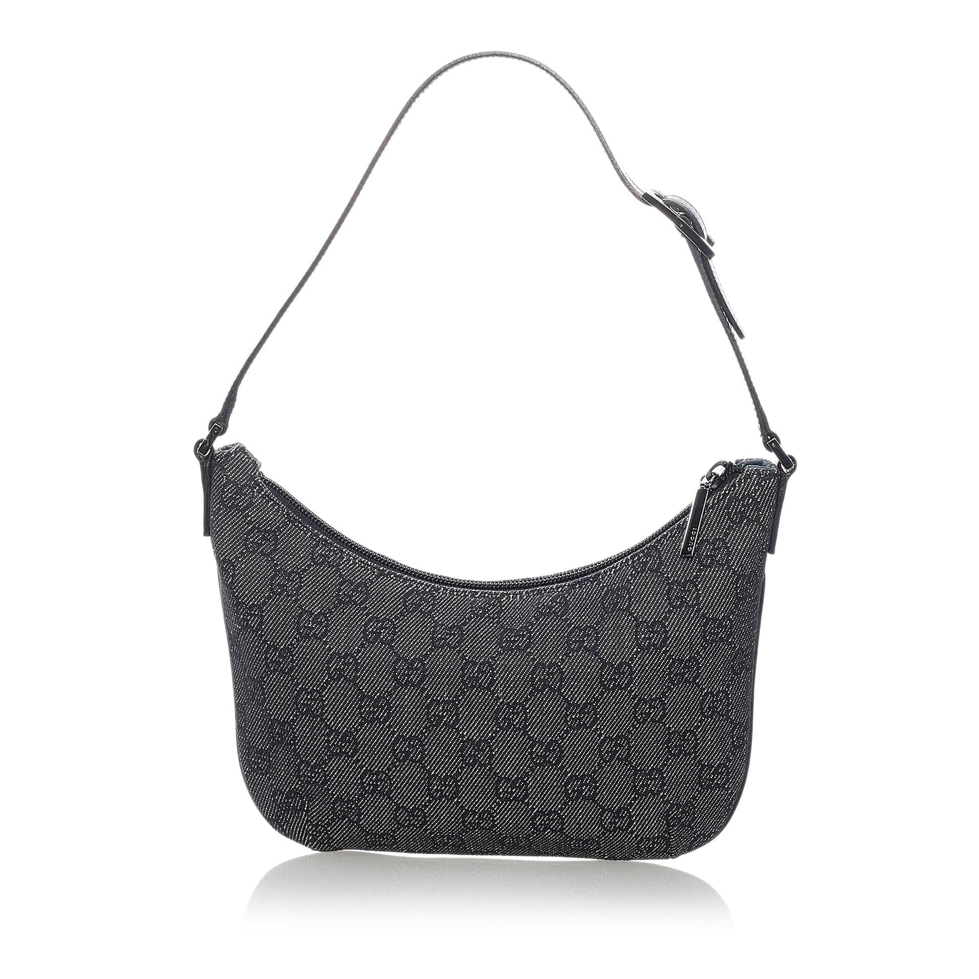 Gucci GG Baguette SHG Canvas Black Handbag 4