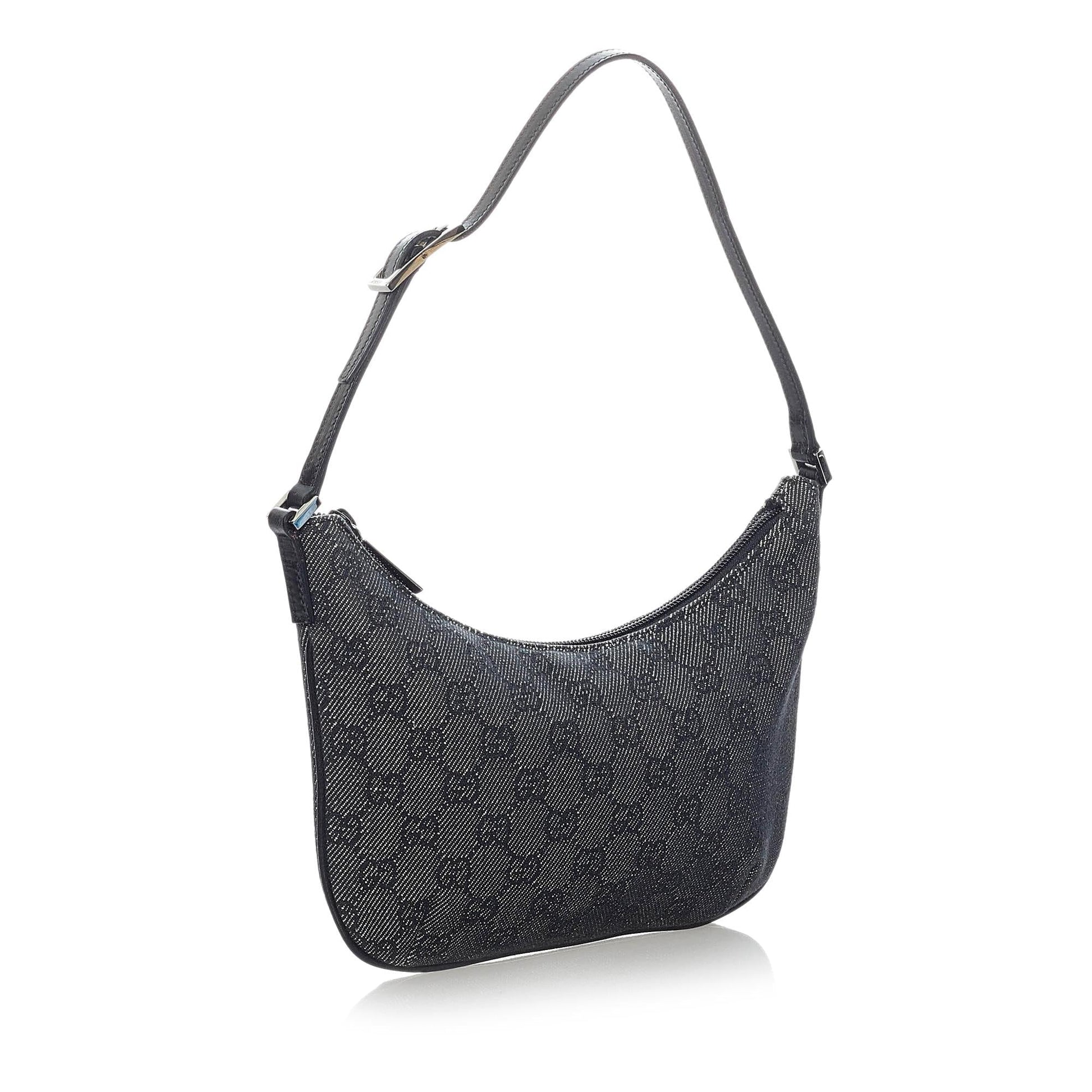 Gucci GG Baguette SHG Canvas Black Handbag 4