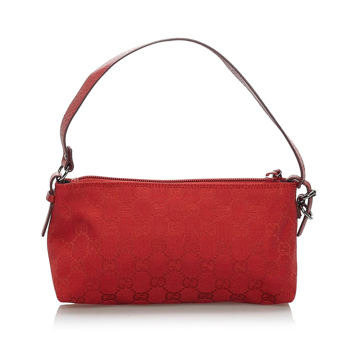 Gucci GG Baguette SHG Canvas Red Handbag