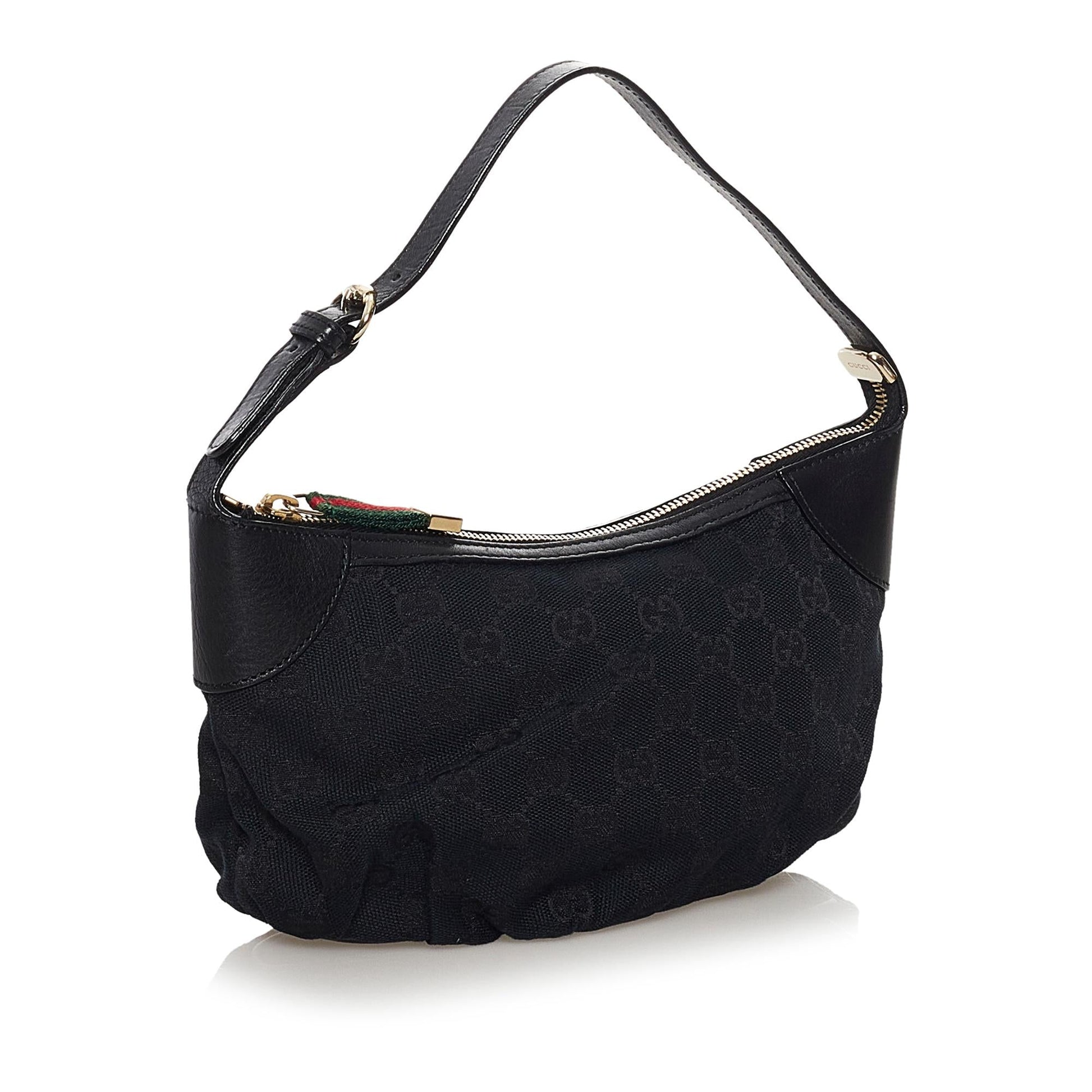 Gucci GG Baguette SHG Canvas Black Handbag 3