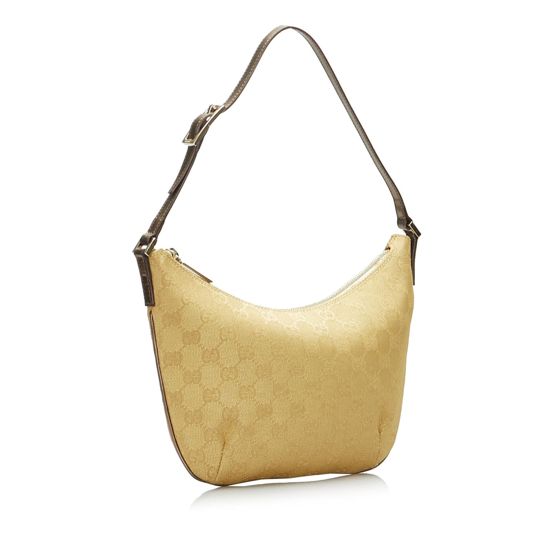Gucci GG Baguette SHG-znjlTx Canvas Calf Brown Handbag