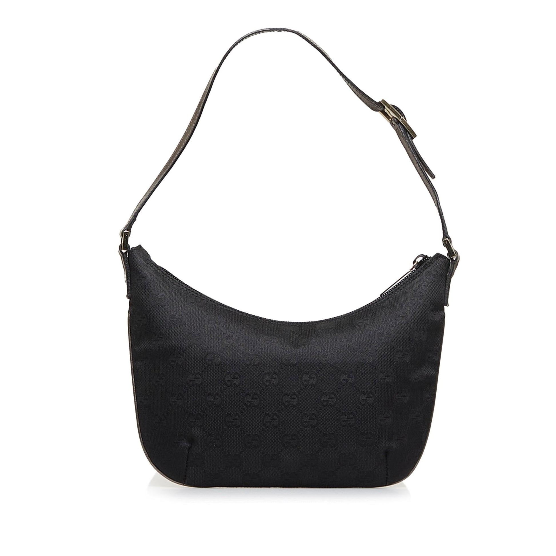 Gucci GG Baguette SHG-a002Ry Canvas Calf Black Handbag