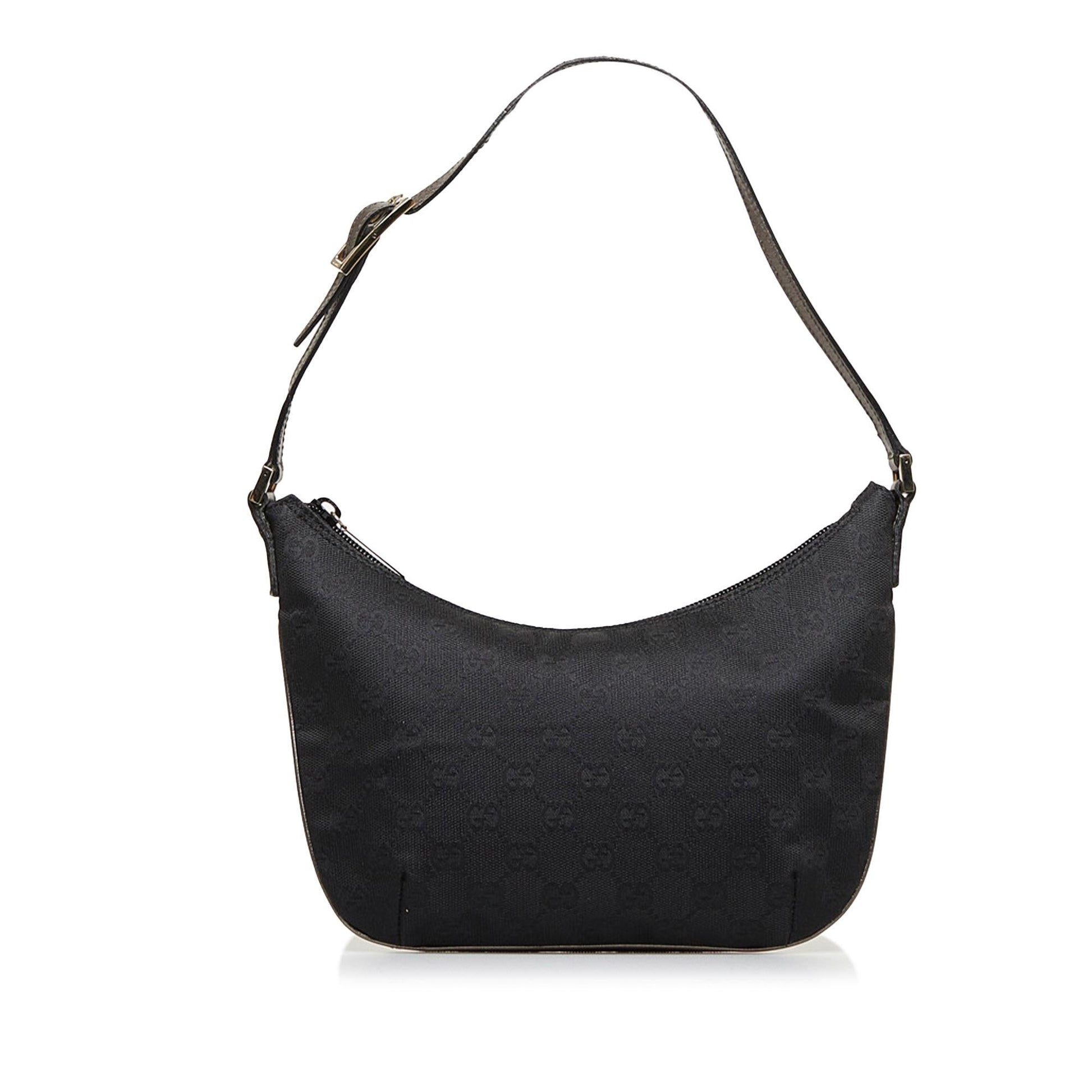 Gucci GG Baguette SHG-a002Ry Canvas Calf Black Handbag