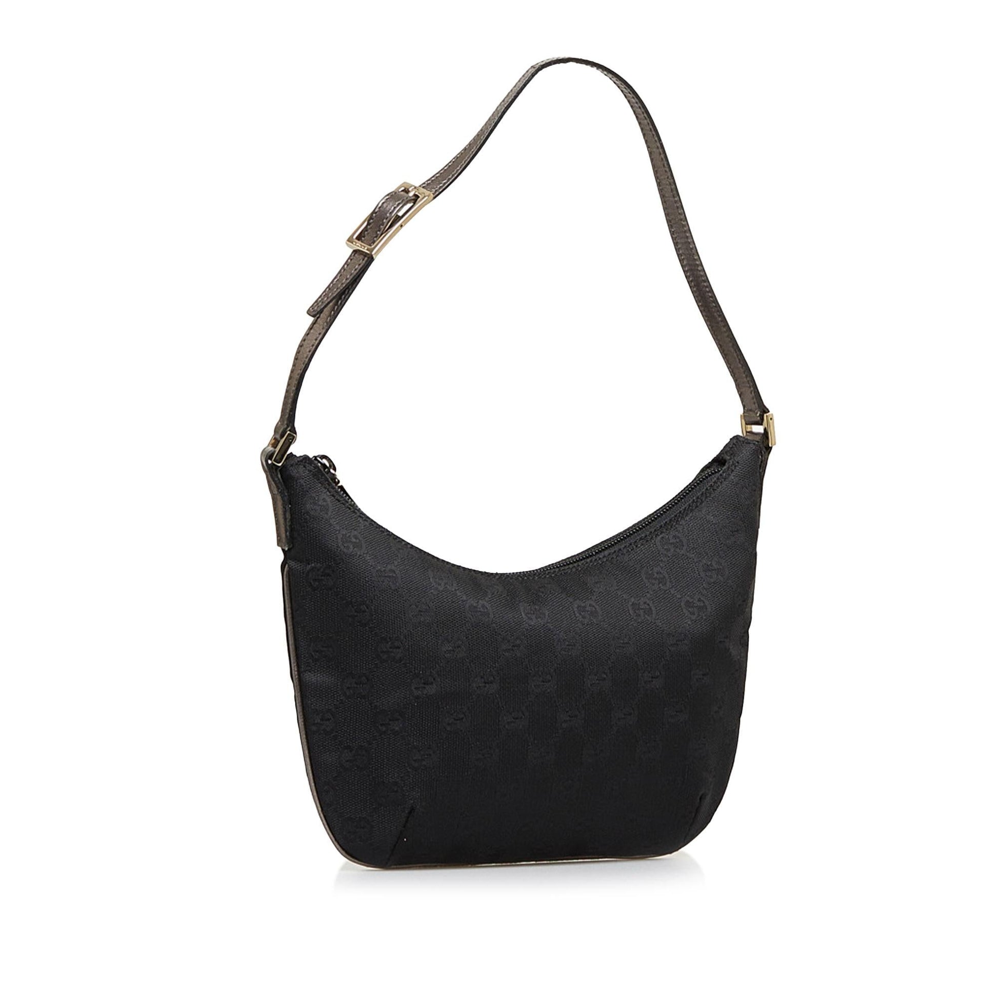 Gucci GG Baguette SHG-a002Ry Canvas Calf Black Handbag