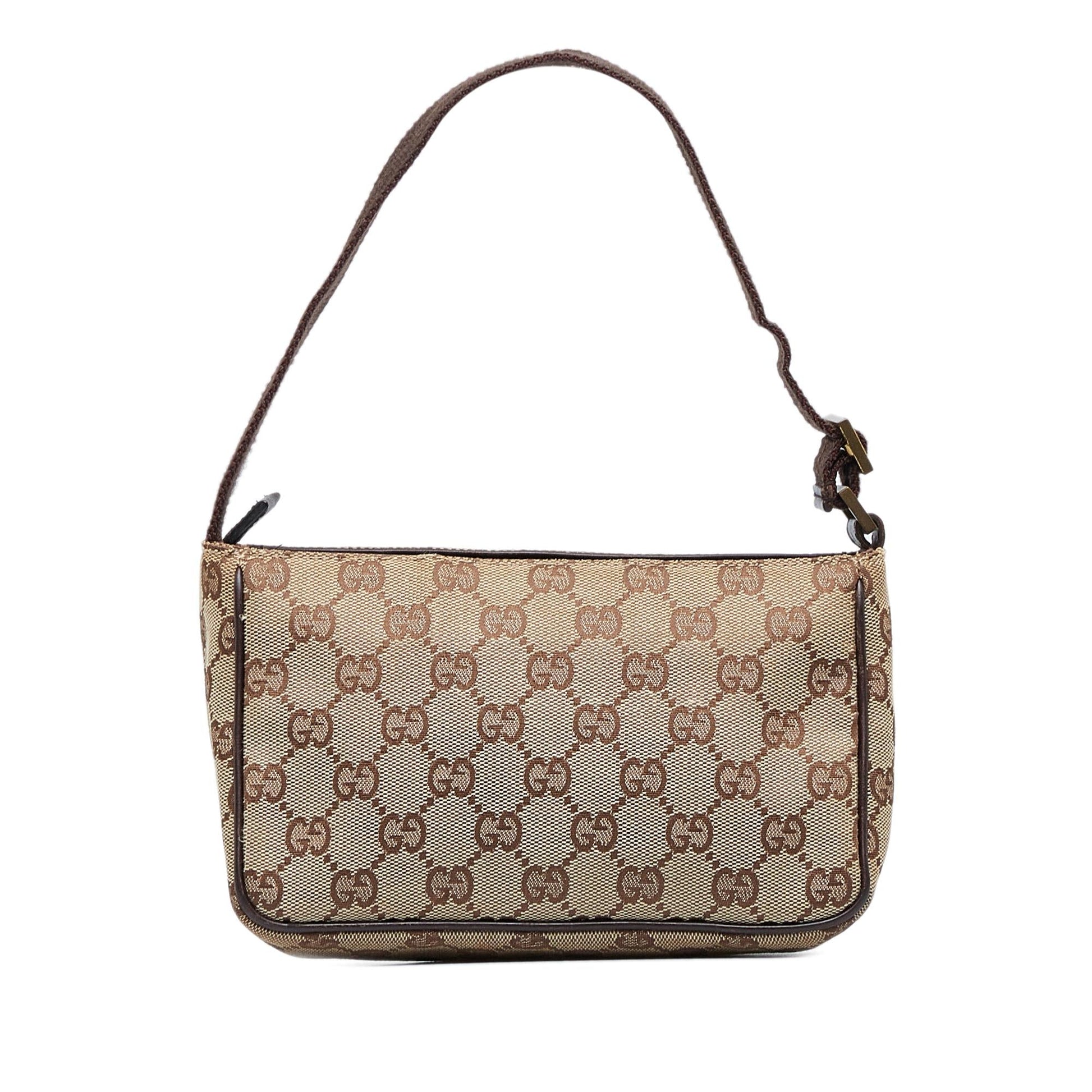 Gucci GG Baguette SHG-LwbSCX Canvas Brown Handbag
