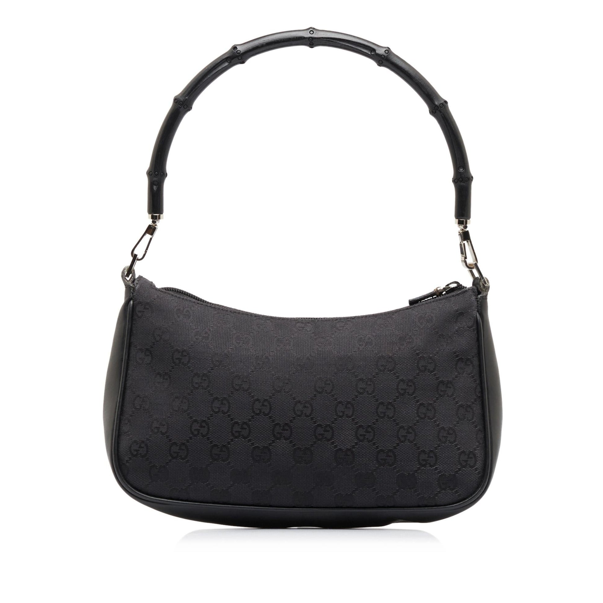 Gucci GG Bamboo Baguette SHG-kSjf51 Canvas Black Handbag
