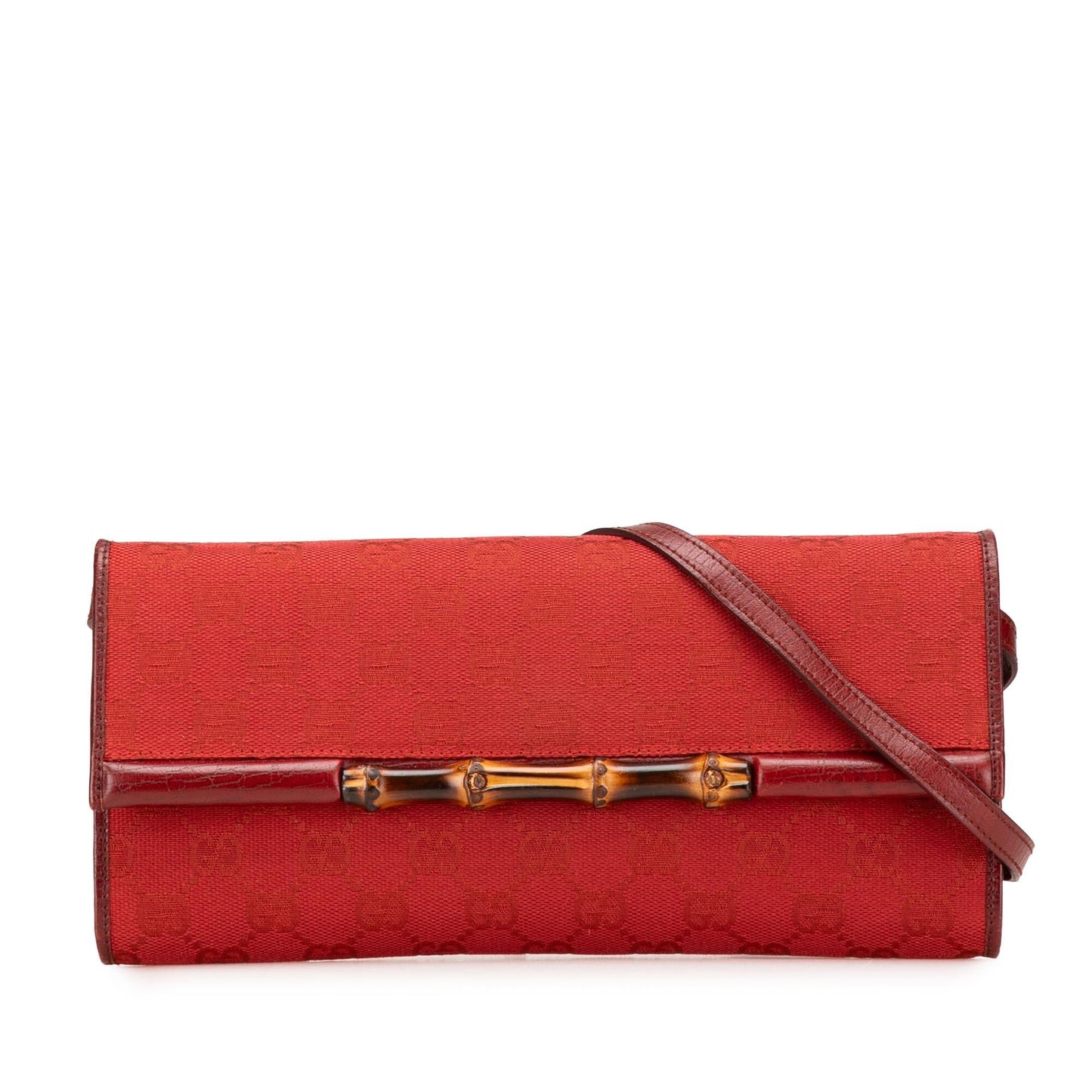 Gucci GG Bamboo Bar Canvas Red Crossbody Bag Crossbody 1
