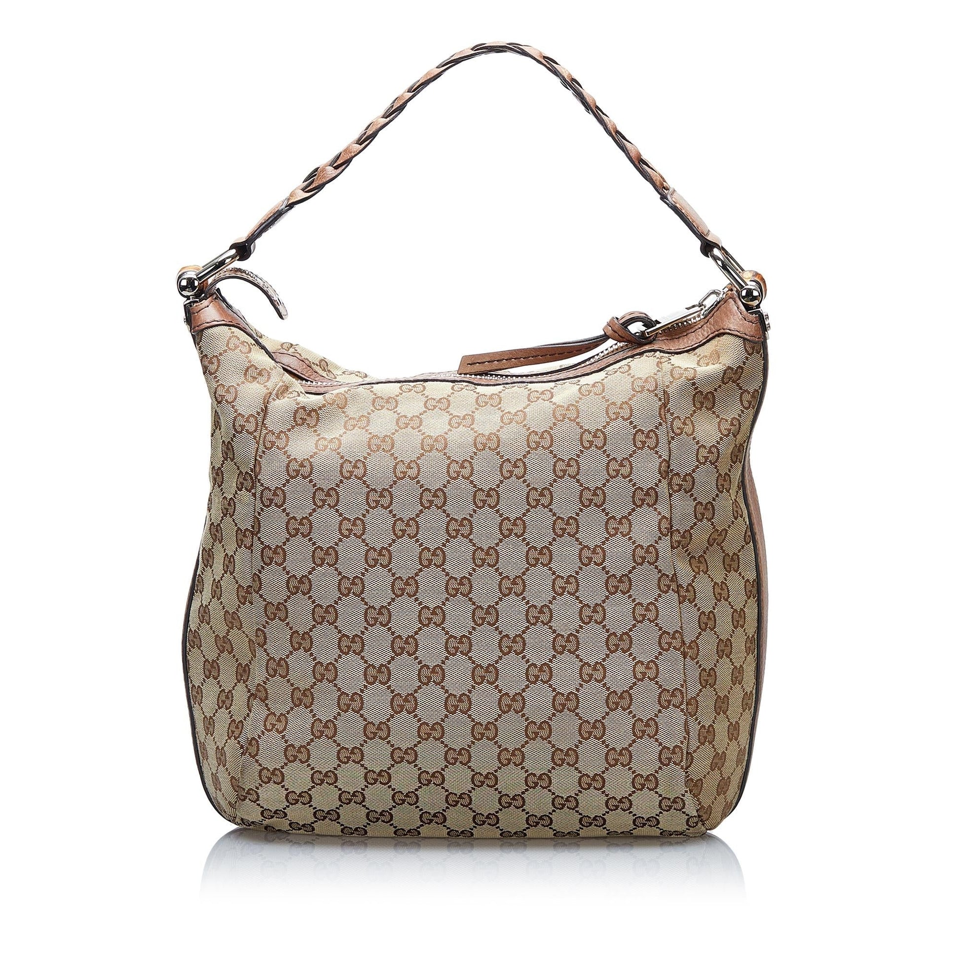 Gucci GG Bamboo Bar SHG-oJqkMt Canvas Brown Shoulder Bag