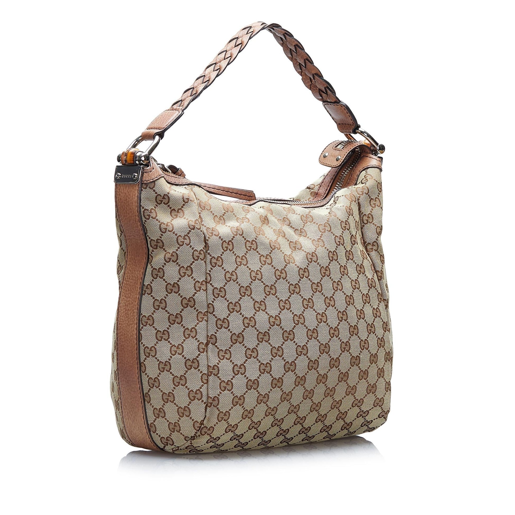 Gucci GG Bamboo Bar SHG-oJqkMt Canvas Brown Shoulder Bag