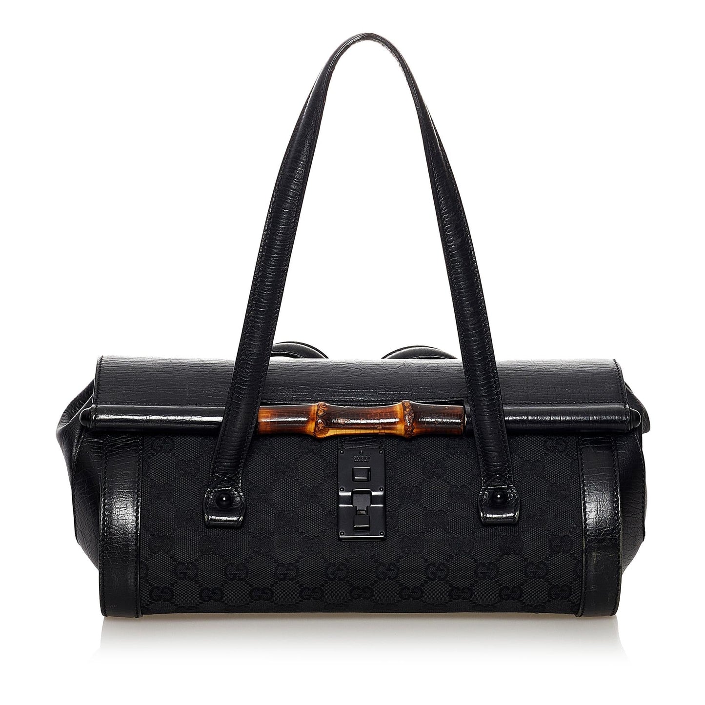 Gucci GG Bamboo Bullet SHG Canvas Black Shoulder Bag