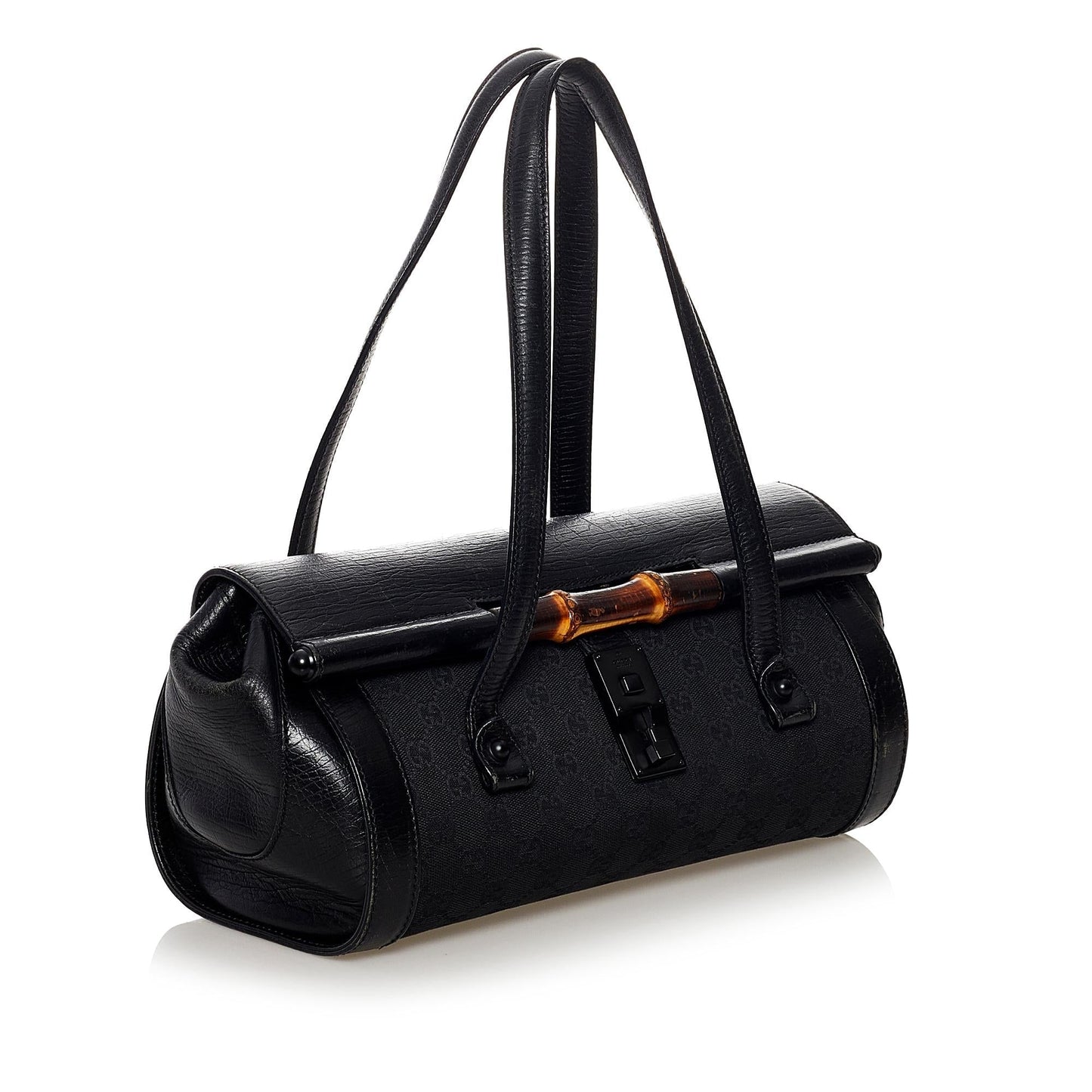 Gucci GG Bamboo Bullet SHG Canvas Black Shoulder Bag