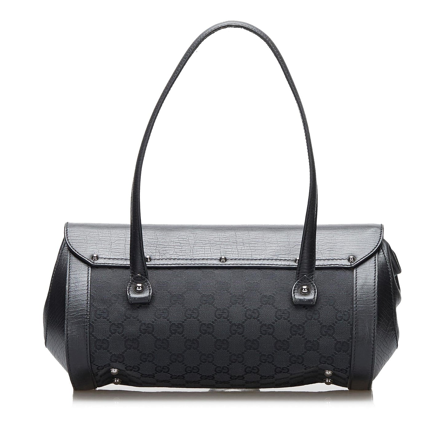 Gucci GG Bamboo Bullet SHG-CXnDa1 Canvas Calf Black Shoulder Bag
