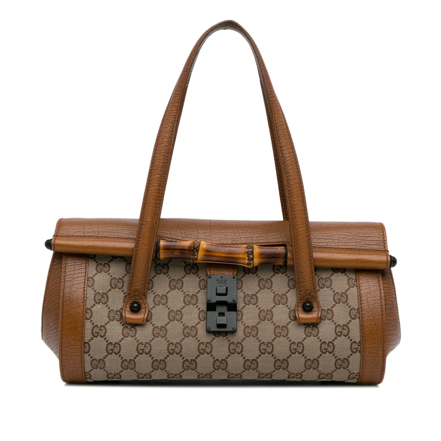 Gucci GG Bamboo Bullet SHG-aCTqSs Canvas Brown Shoulder Bag