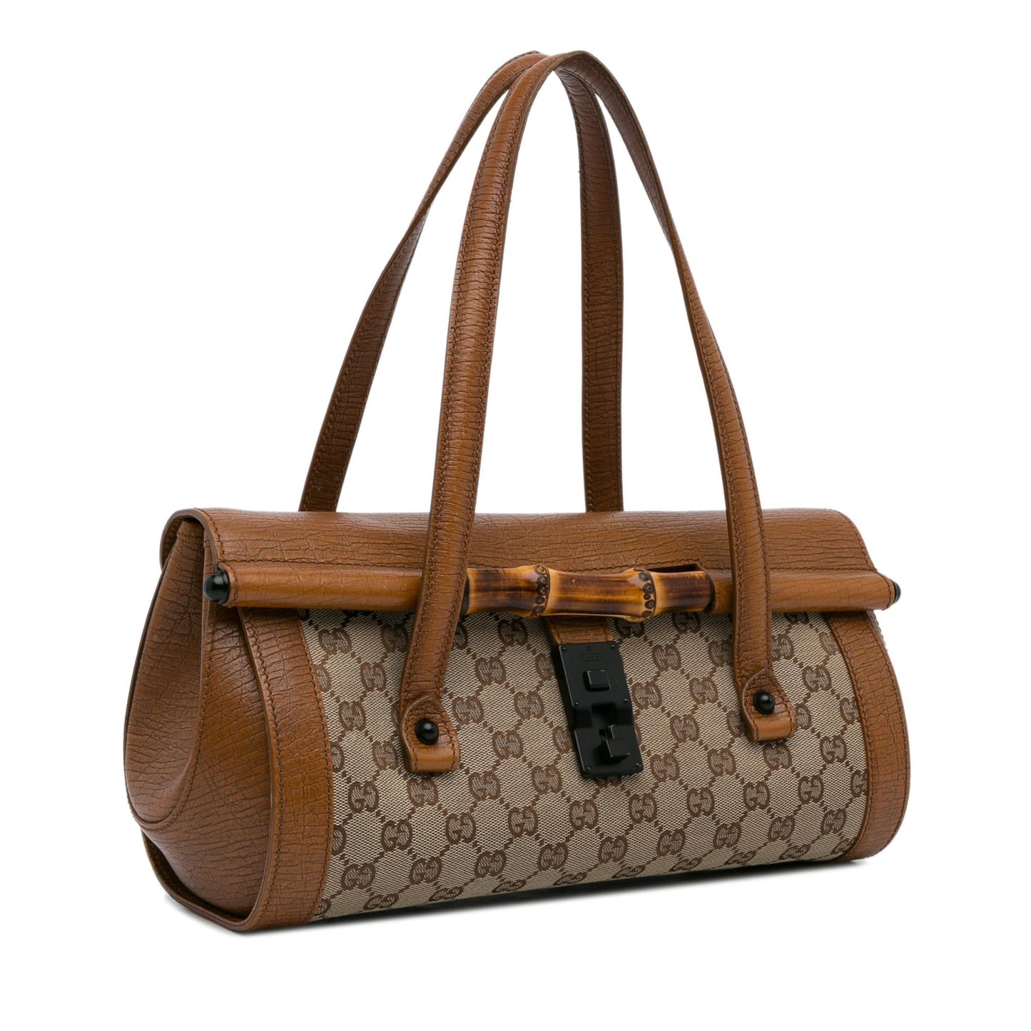 Gucci GG Bamboo Bullet SHG-aCTqSs Canvas Brown Shoulder Bag
